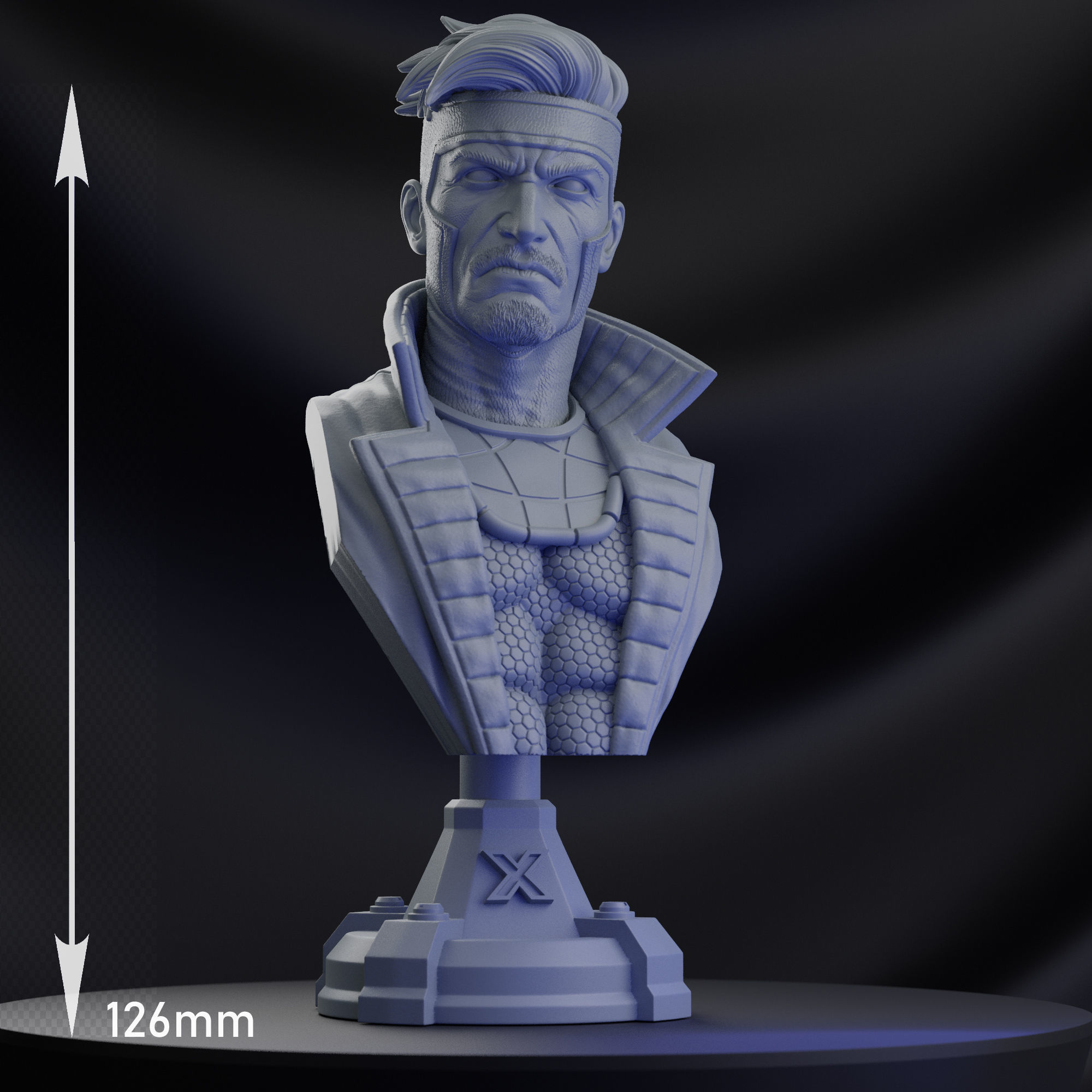 GAMBIT X- MEN BUST  3D print model_4