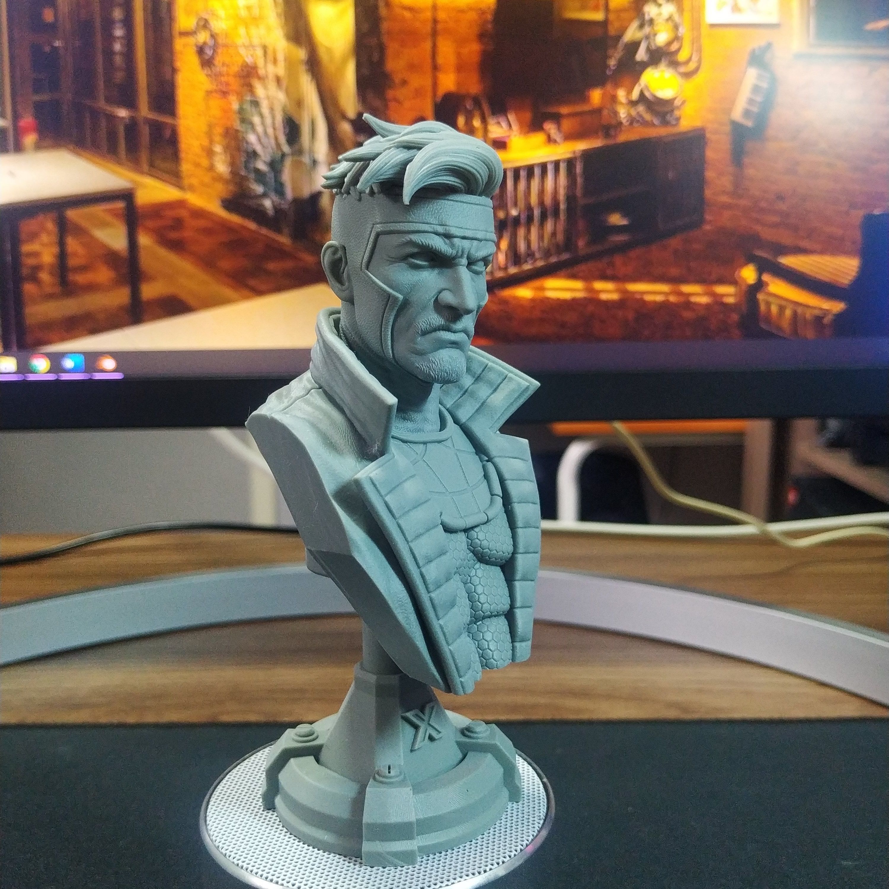 GAMBIT X- MEN BUST  3D print model_7