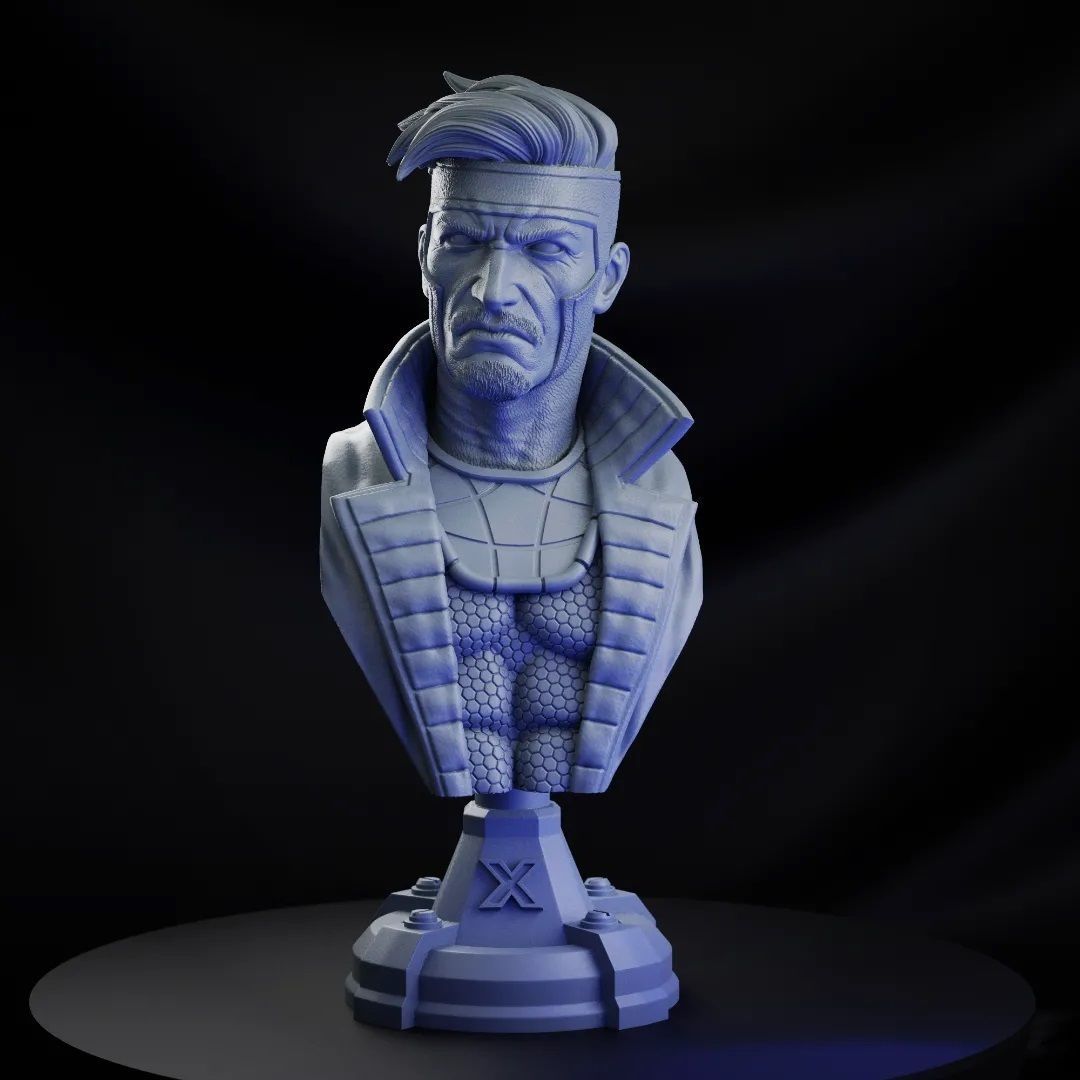 GAMBIT X- MEN BUST  3D print model_10