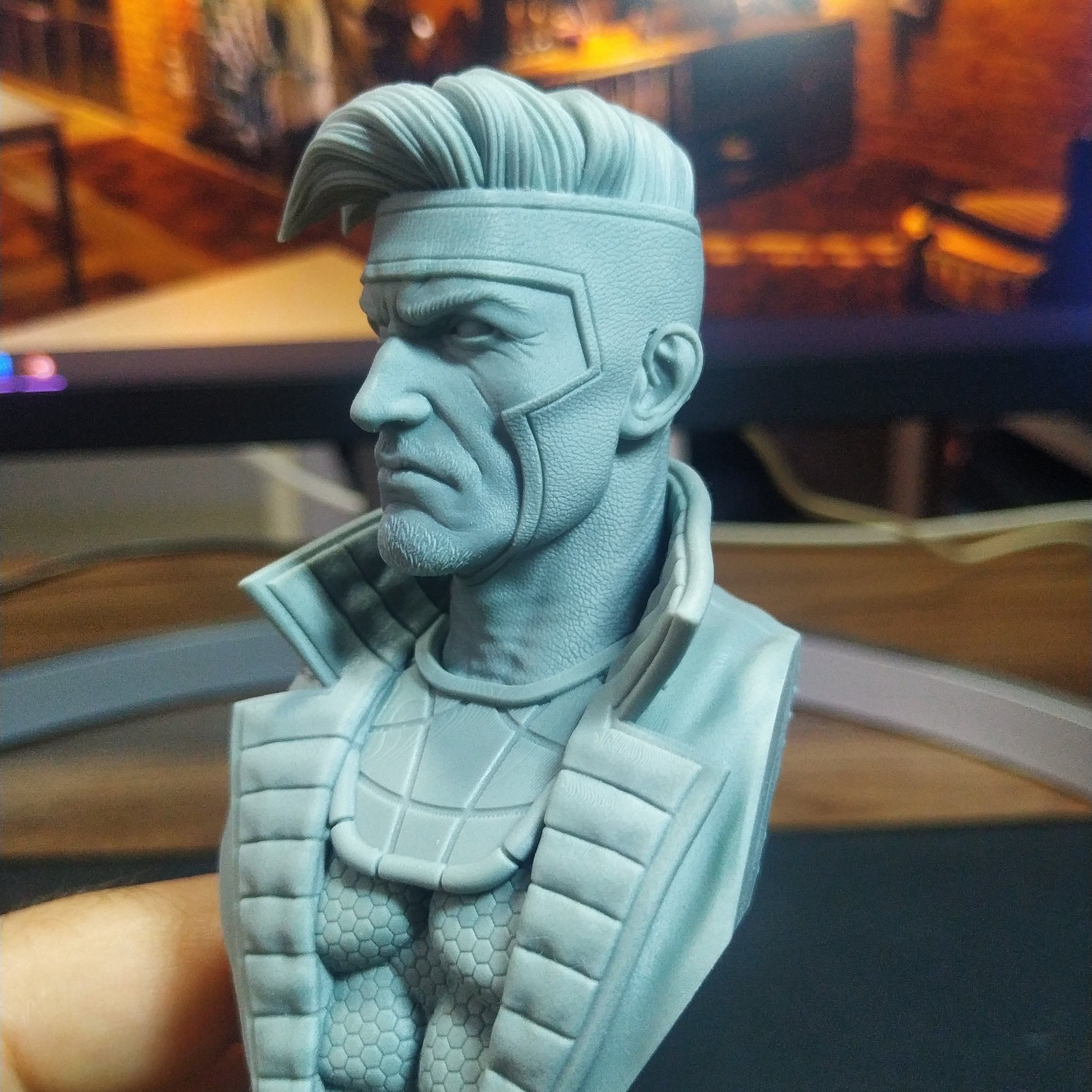 GAMBIT X- MEN BUST  3D print model_8
