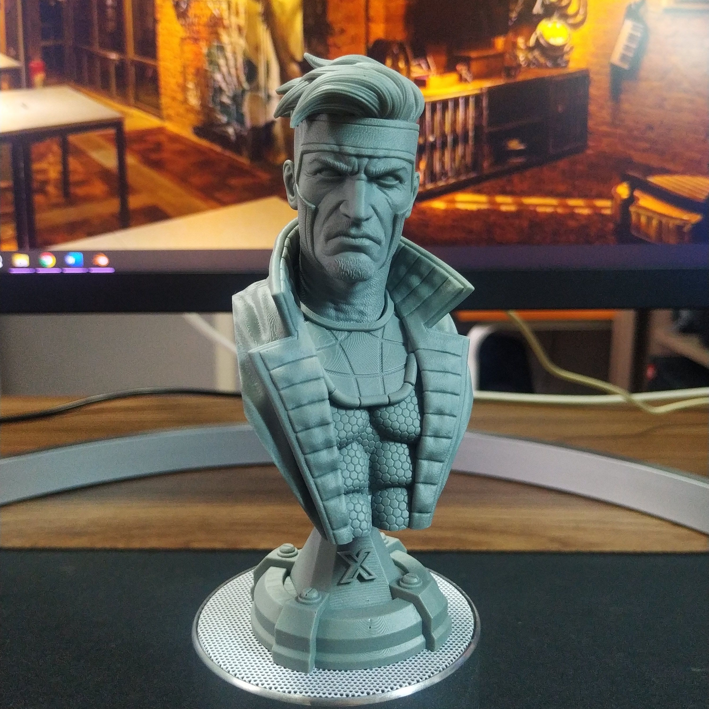 GAMBIT X- MEN BUST  3D print model_3