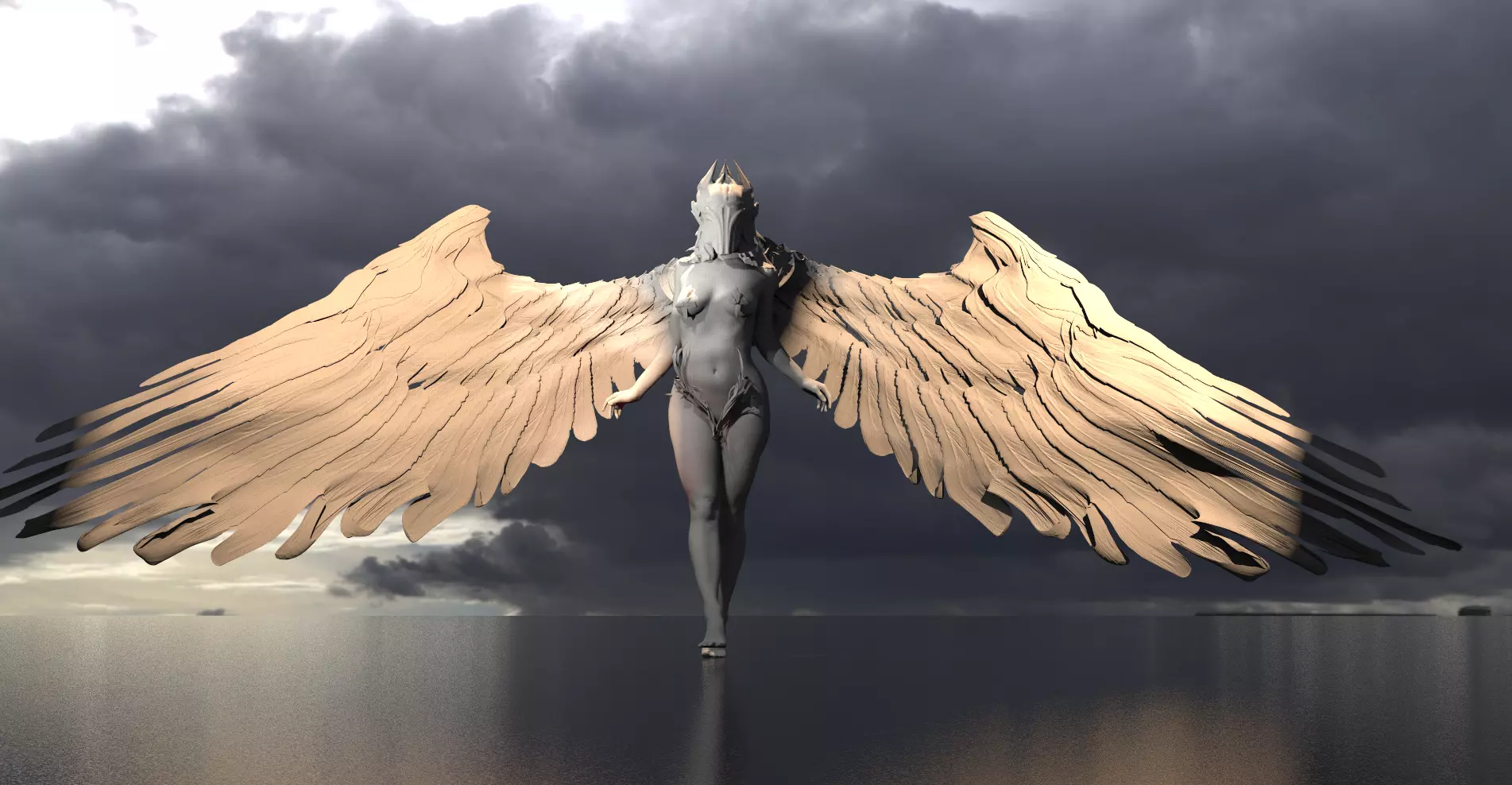 Arch Valkyrie statue 1  3D model_0