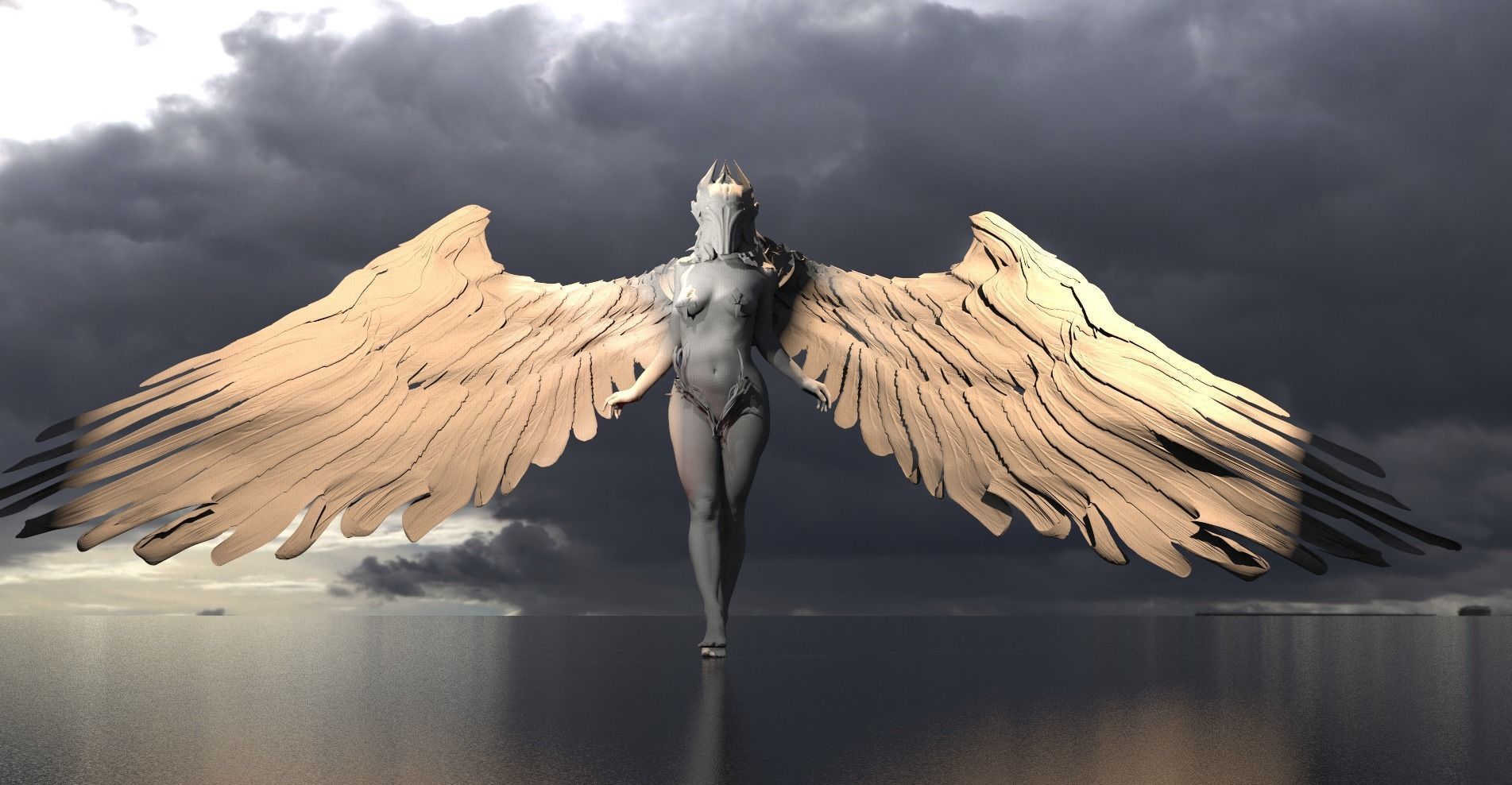 Arch Valkyrie statue 1  3D model_1