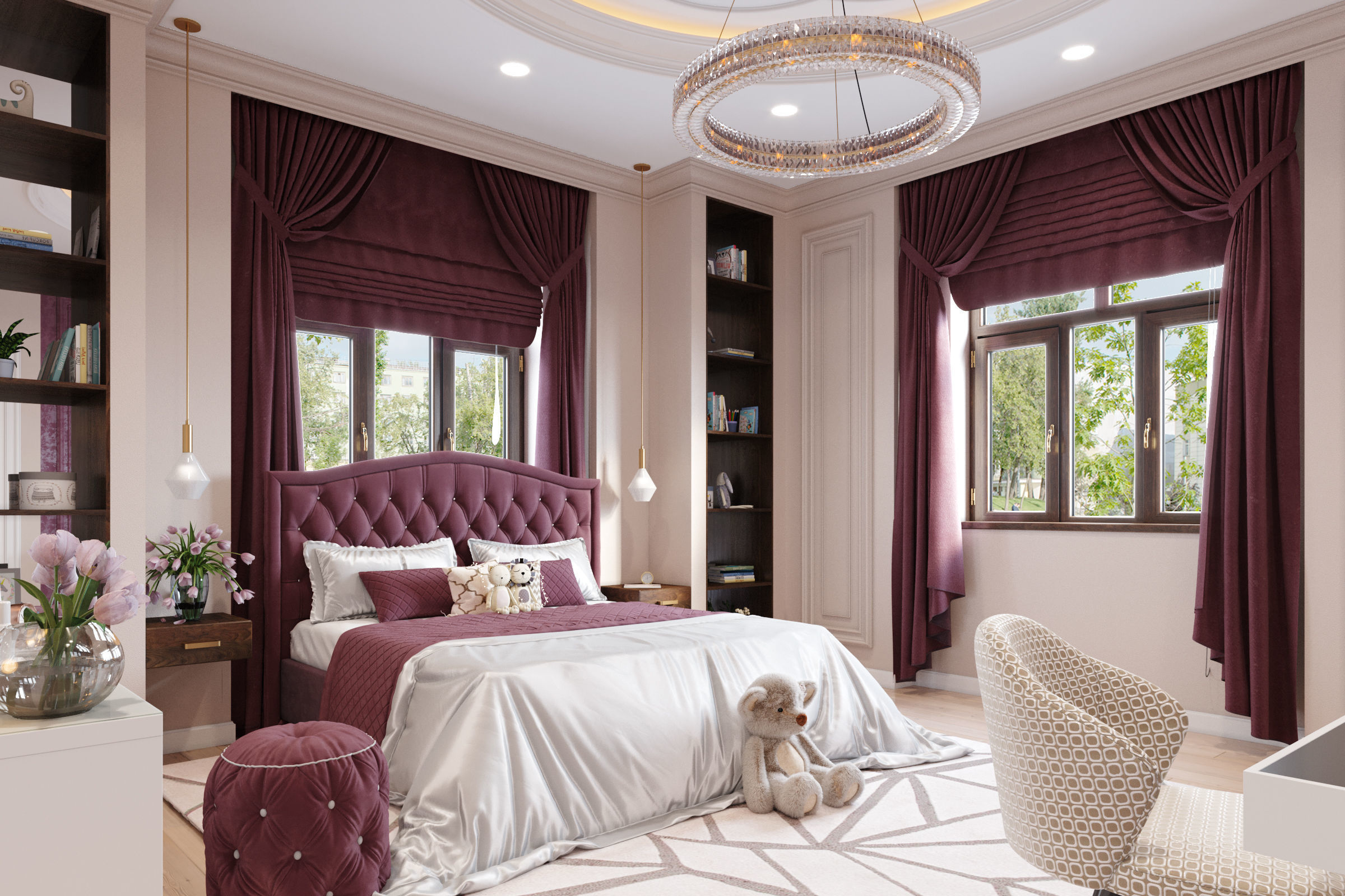 Bedroom interior design 3D model_3