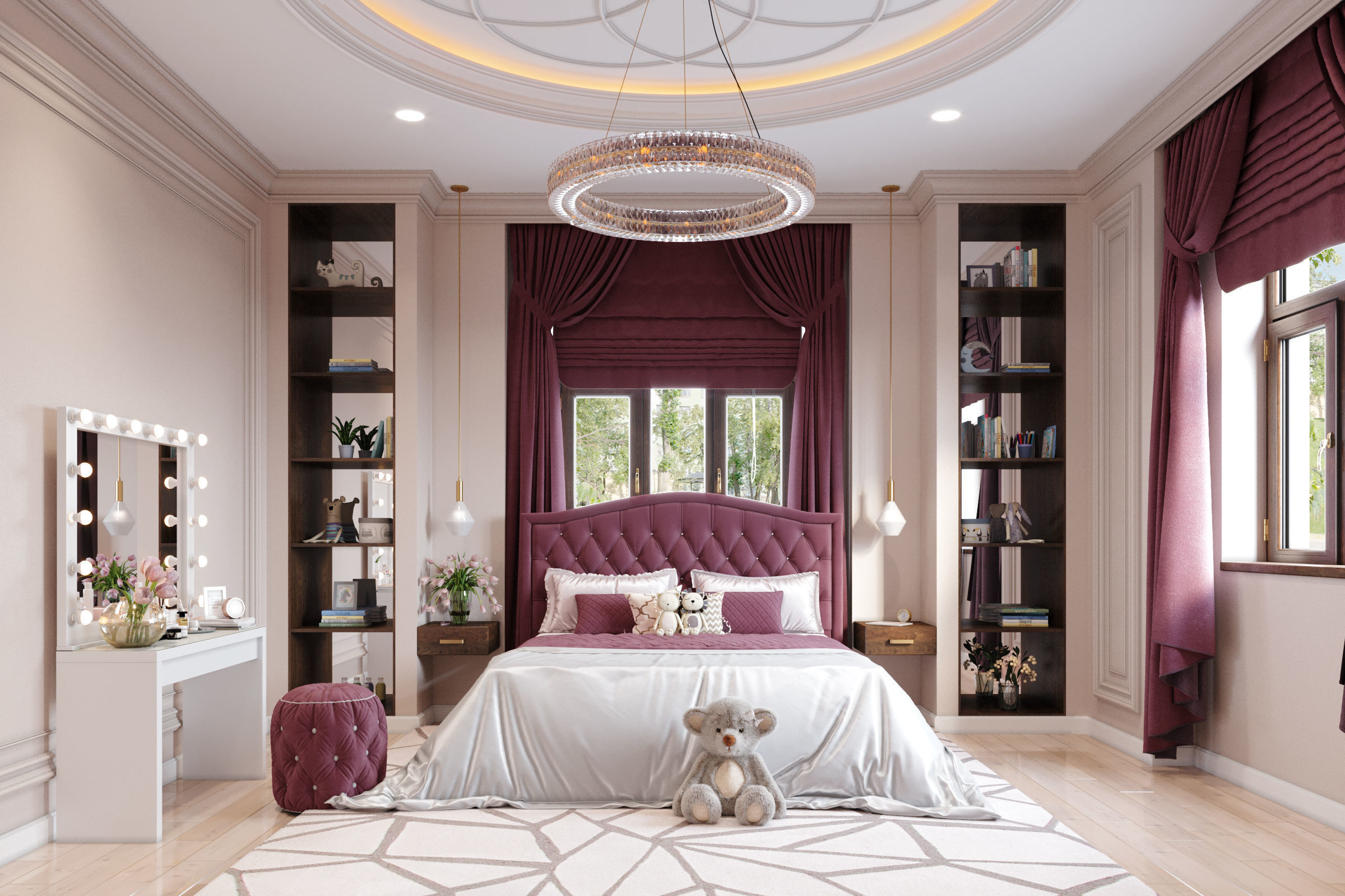 Bedroom interior design 3D model_1