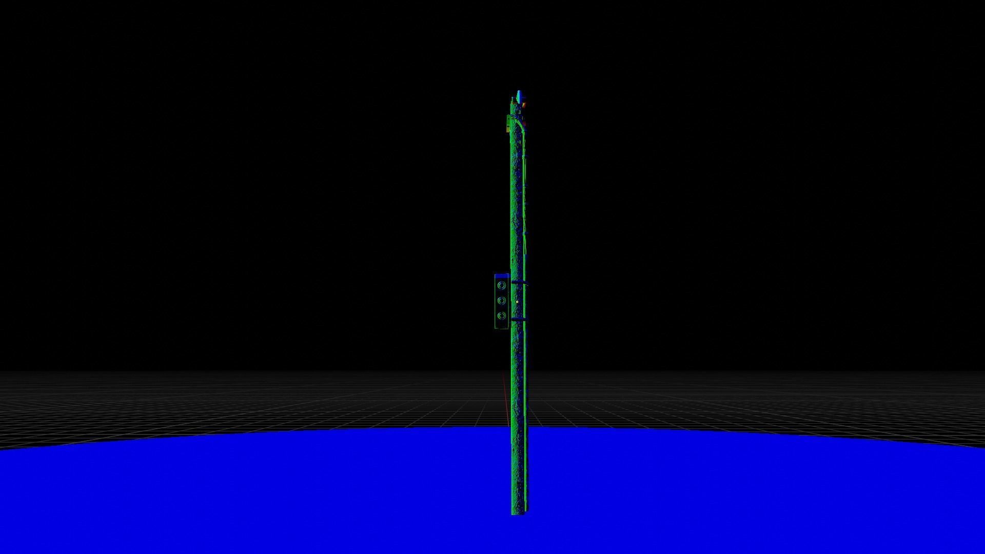 Concrete street lamp Low-poly 3D model_33