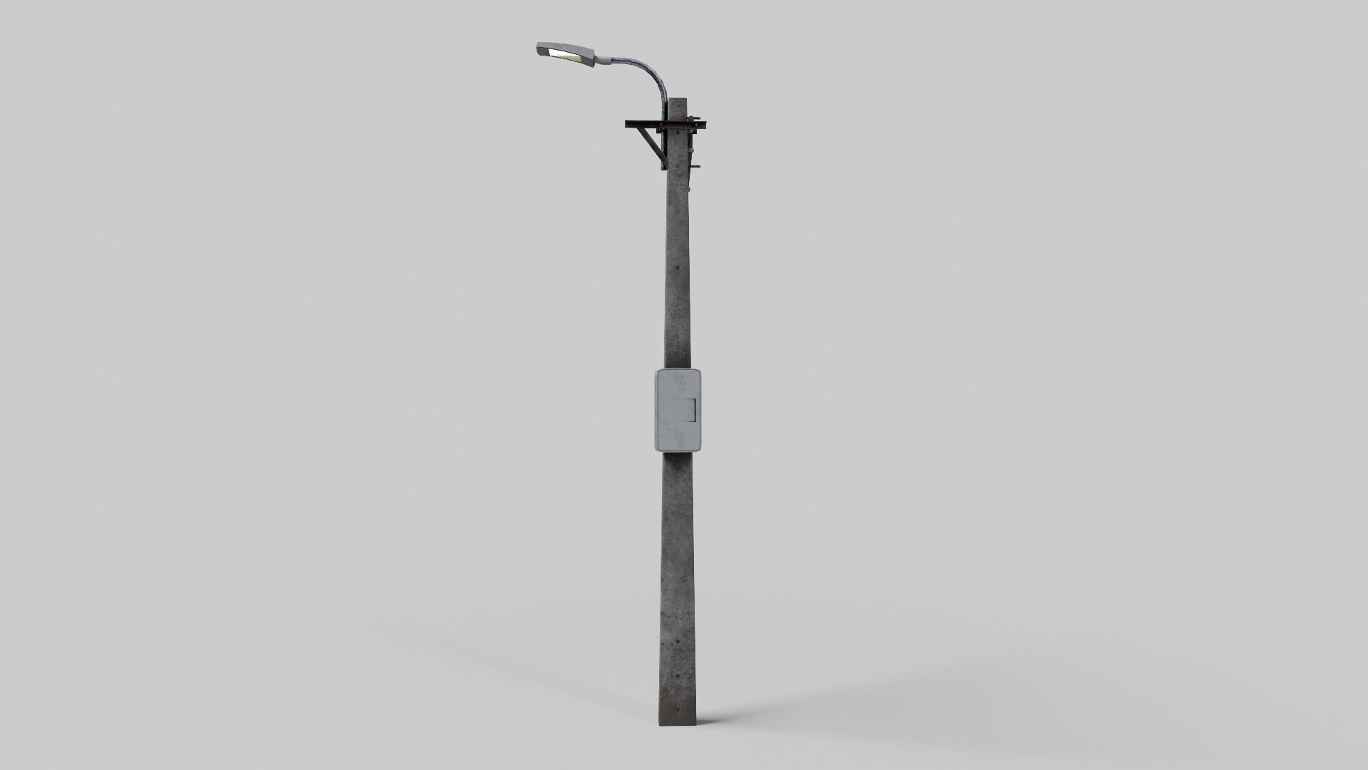 Concrete street lamp Low-poly 3D model_4
