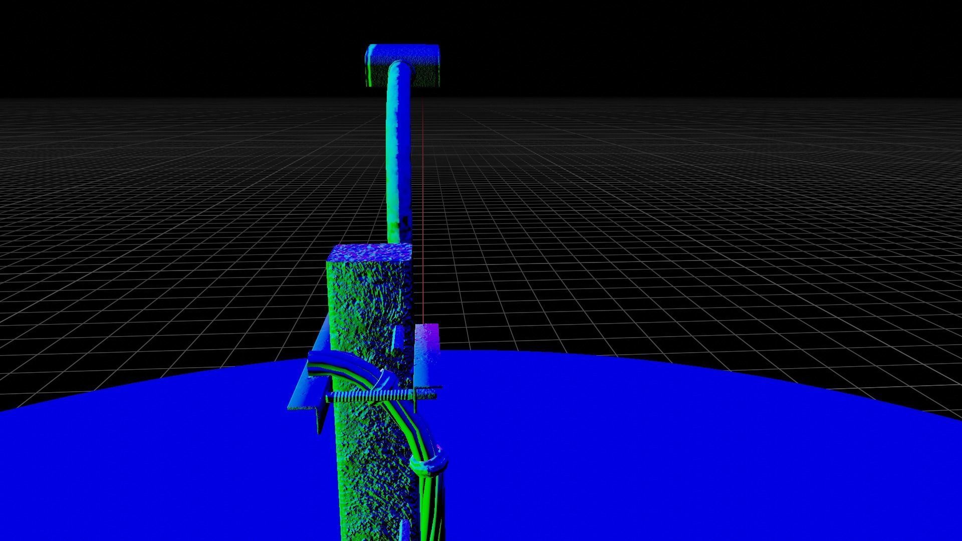 Concrete street lamp Low-poly 3D model_42