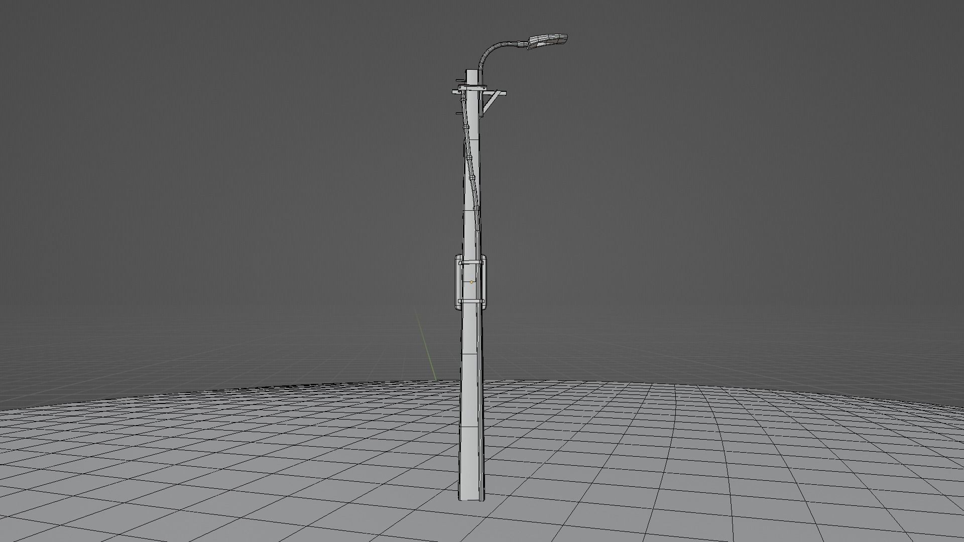 Concrete street lamp Low-poly 3D model_44