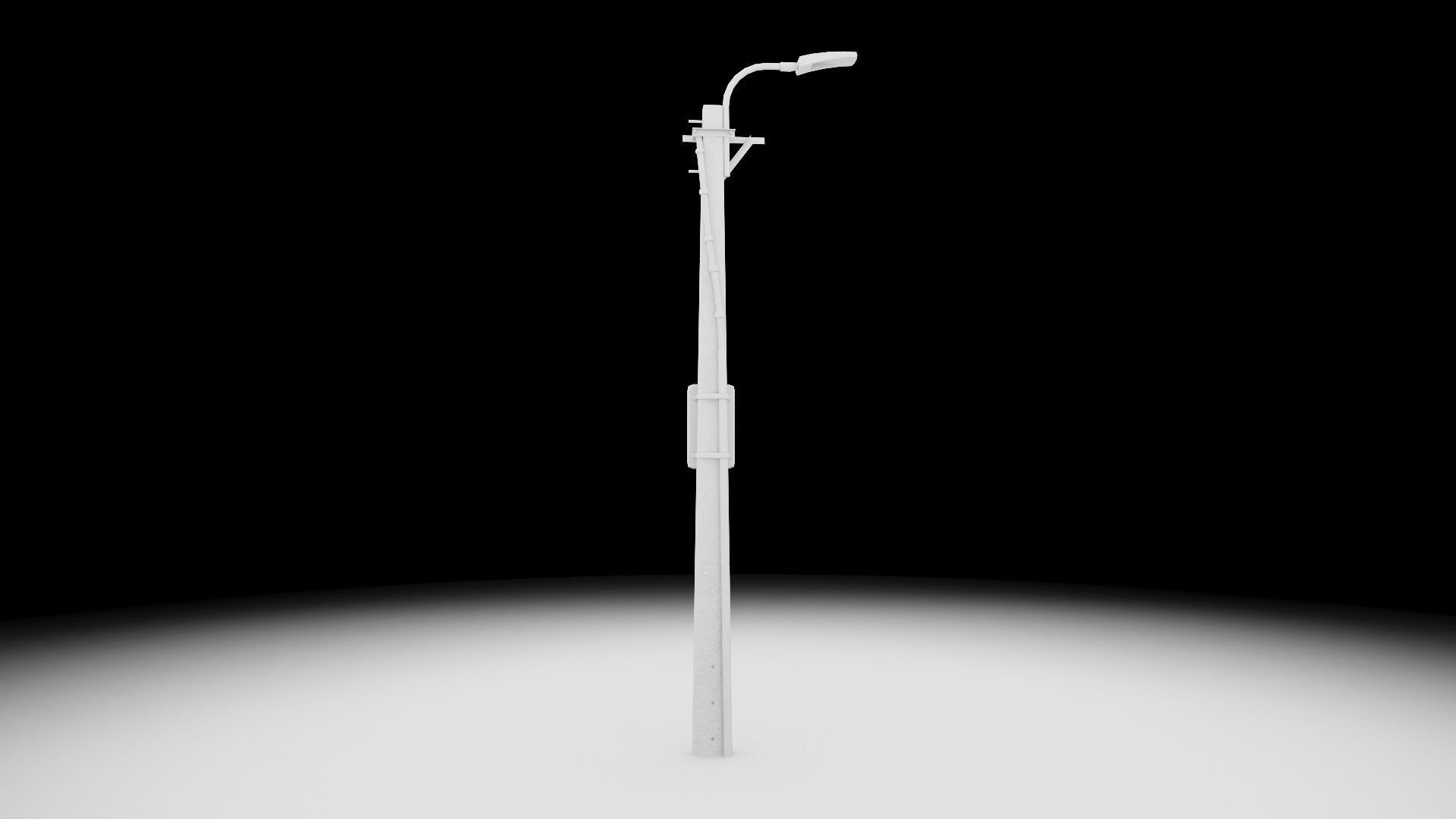 Concrete street lamp Low-poly 3D model_16
