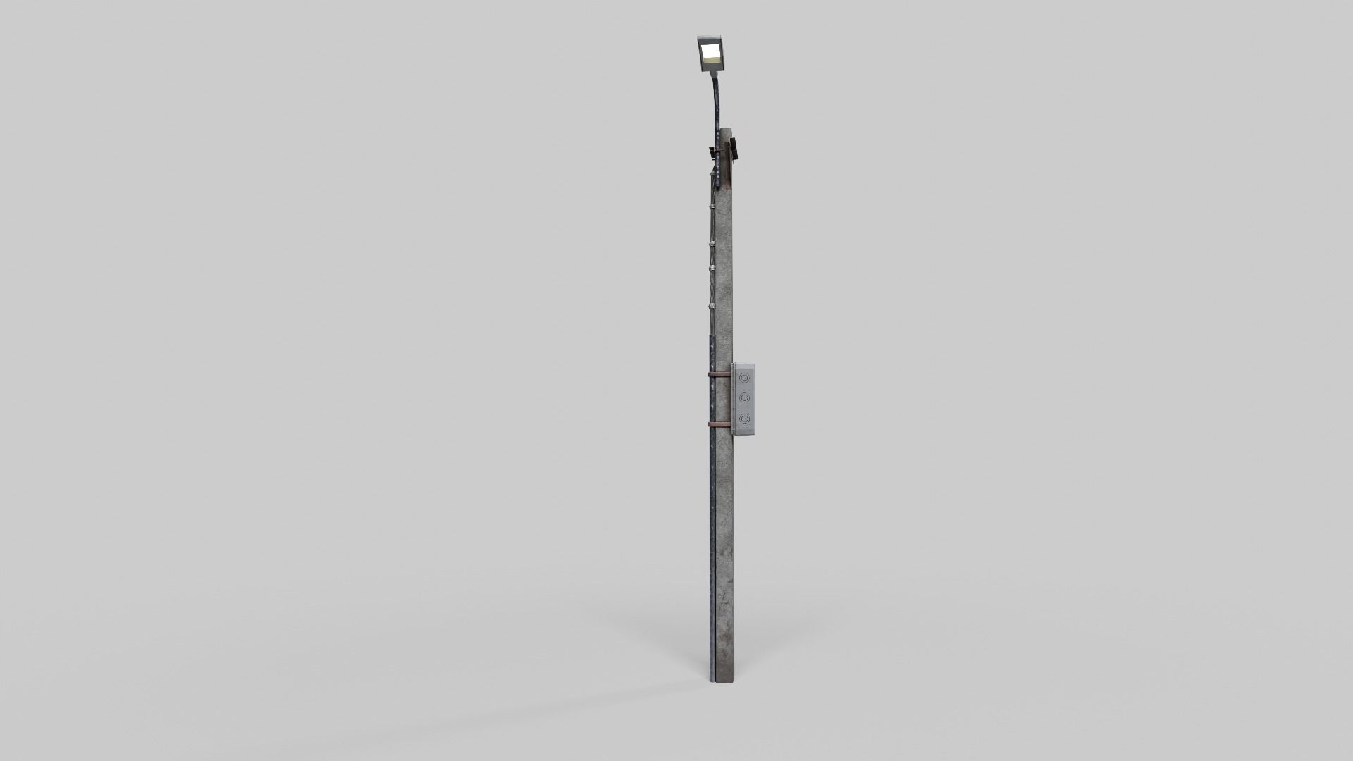 Concrete street lamp Low-poly 3D model_3
