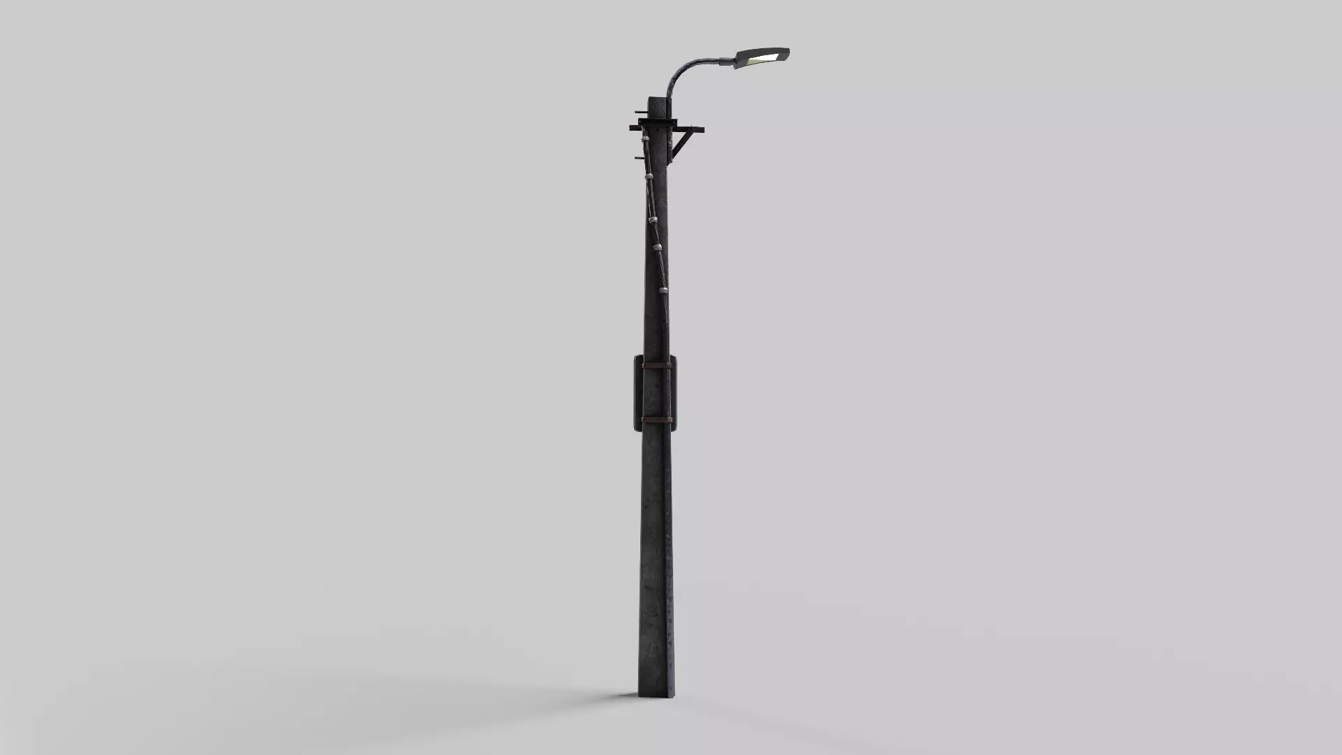 Concrete street lamp Low-poly 3D model_0