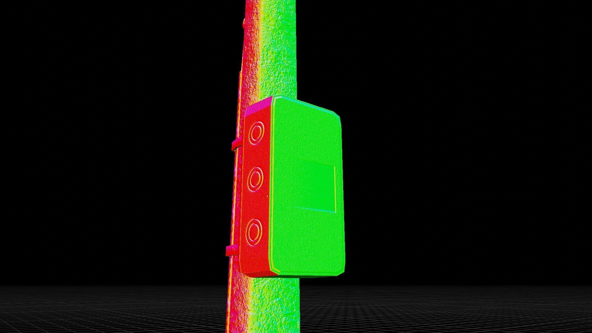 Concrete street lamp Low-poly 3D model_39