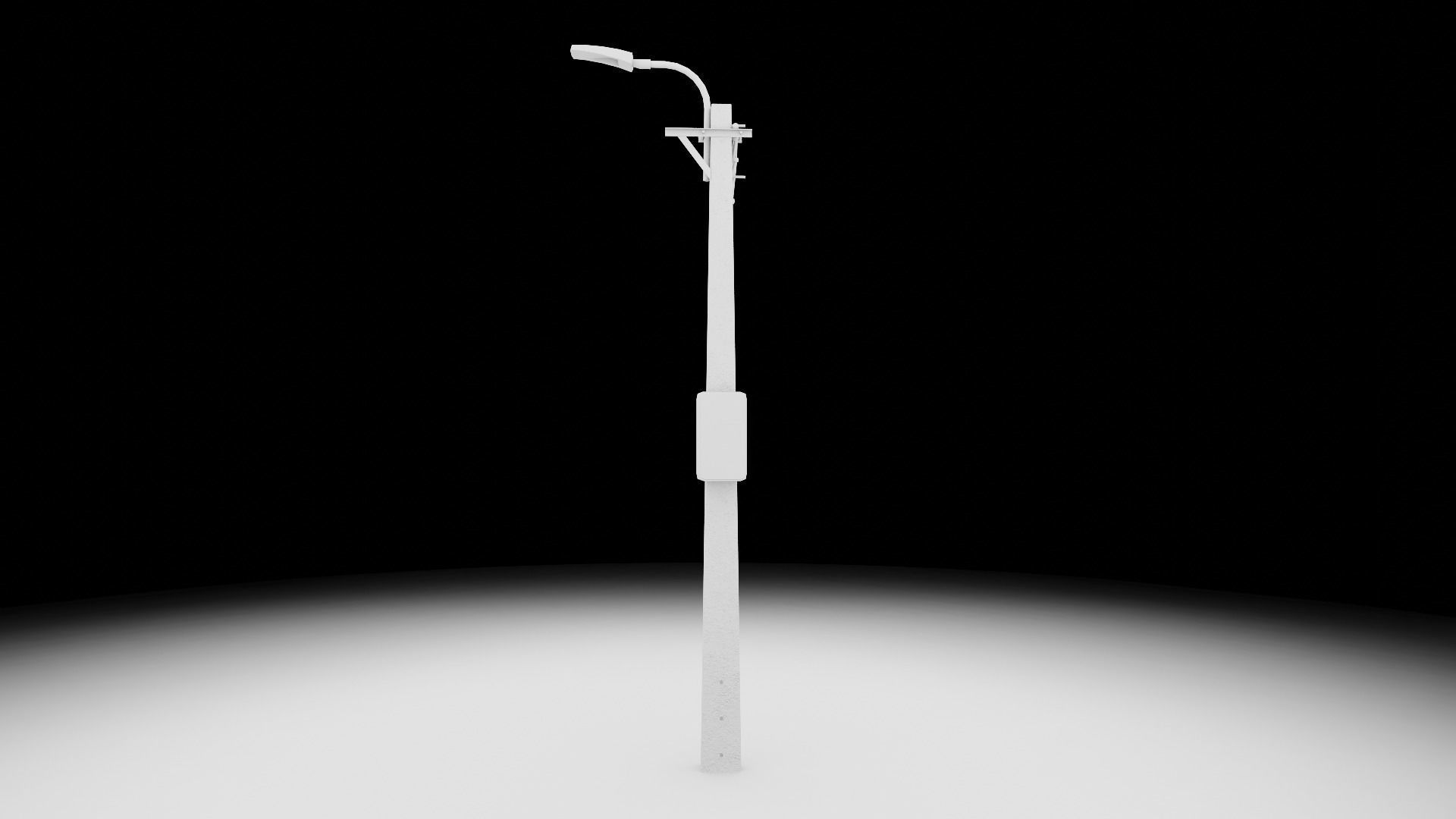 Concrete street lamp Low-poly 3D model_18