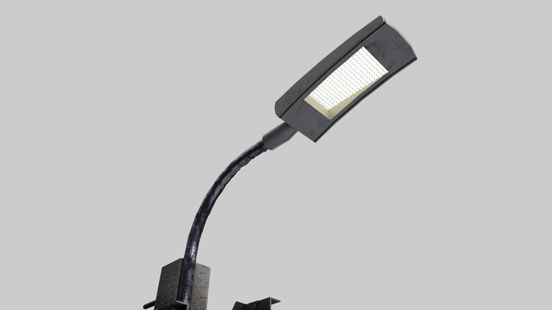 Concrete street lamp Low-poly 3D model_9