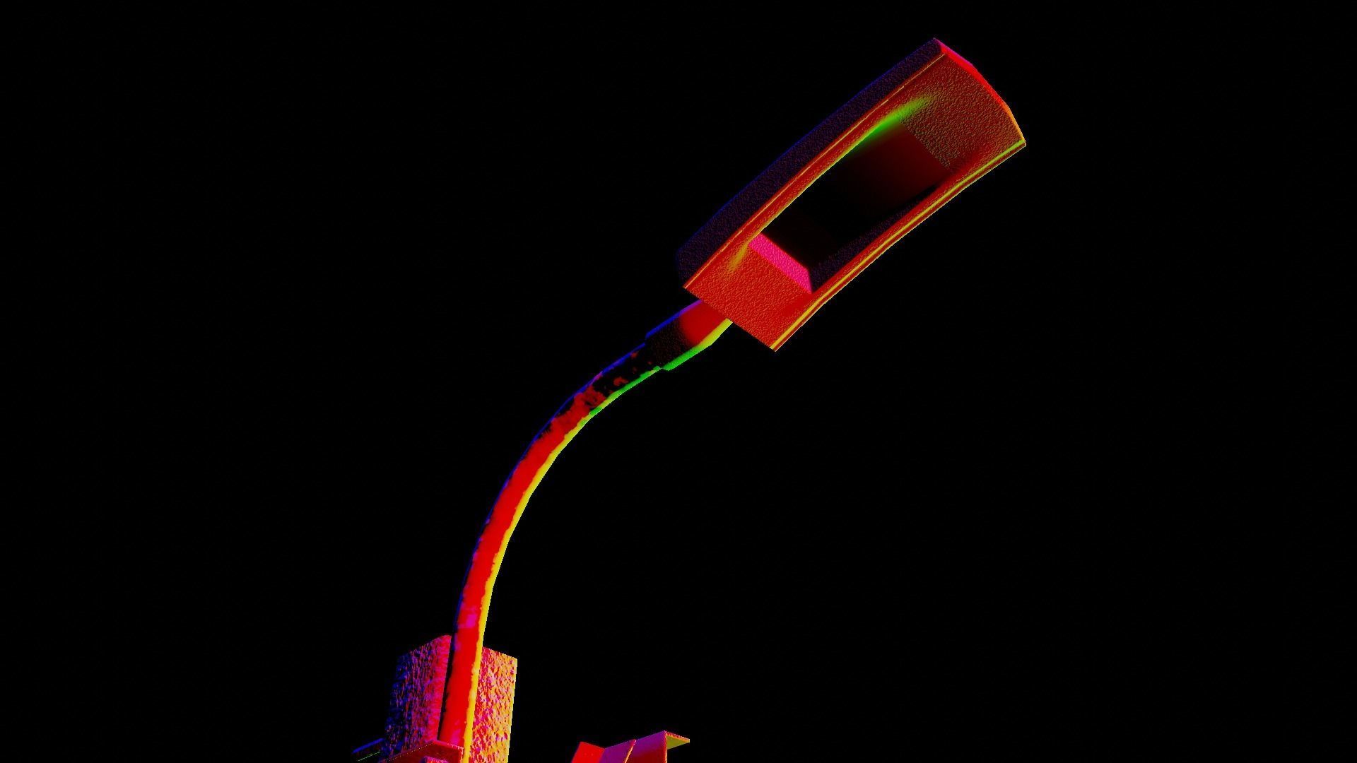 Concrete street lamp Low-poly 3D model_37