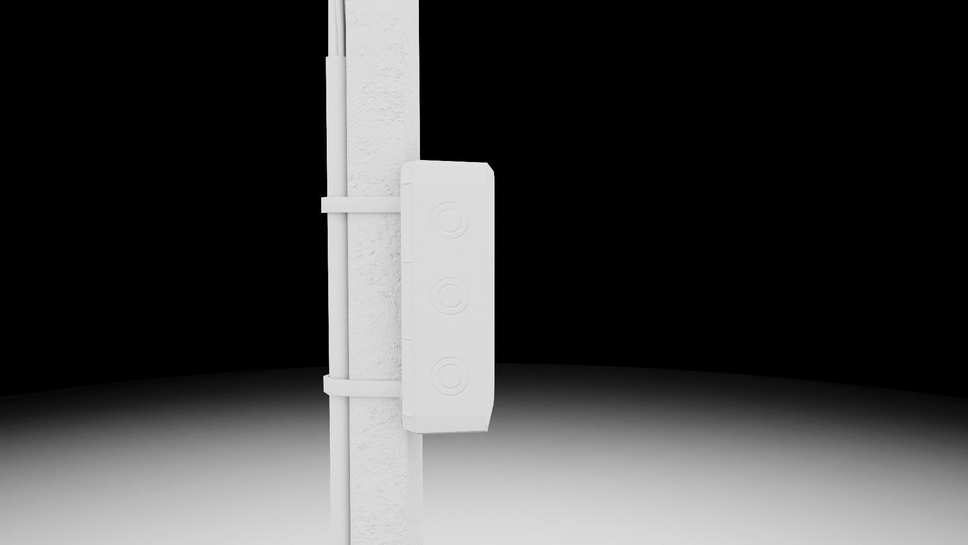 Concrete street lamp Low-poly 3D model_26