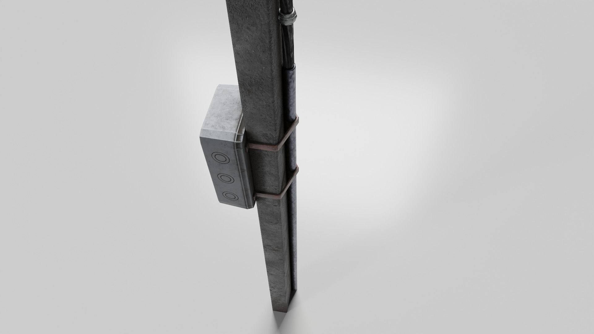 Concrete street lamp Low-poly 3D model_15