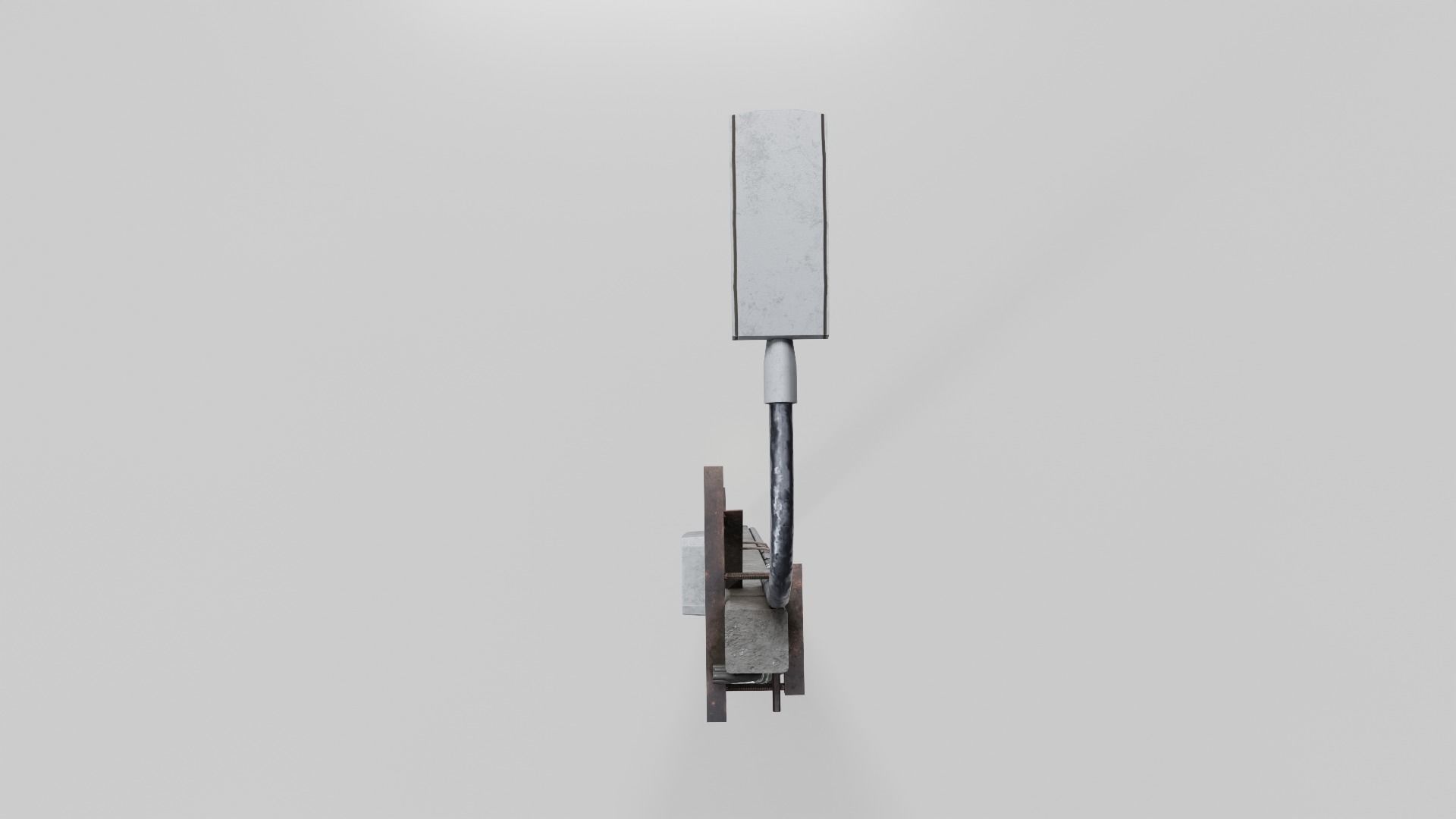 Concrete street lamp Low-poly 3D model_6
