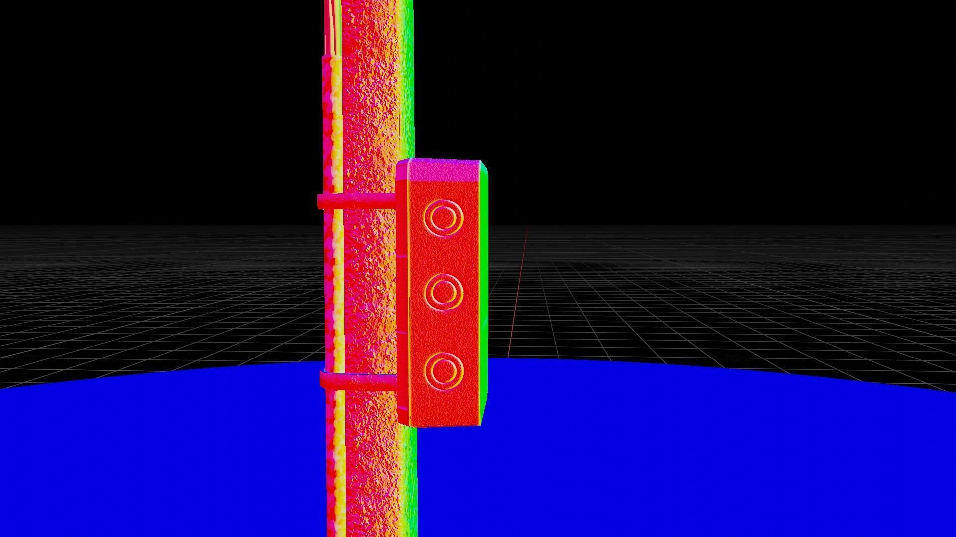 Concrete street lamp Low-poly 3D model_40