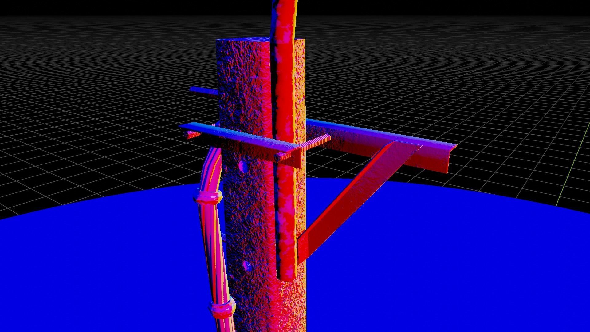 Concrete street lamp Low-poly 3D model_35