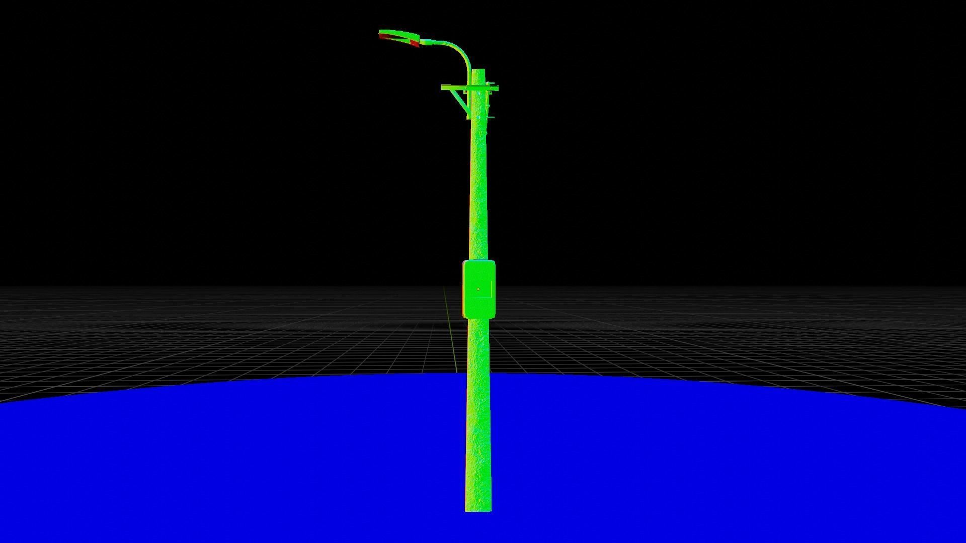 Concrete street lamp Low-poly 3D model_32