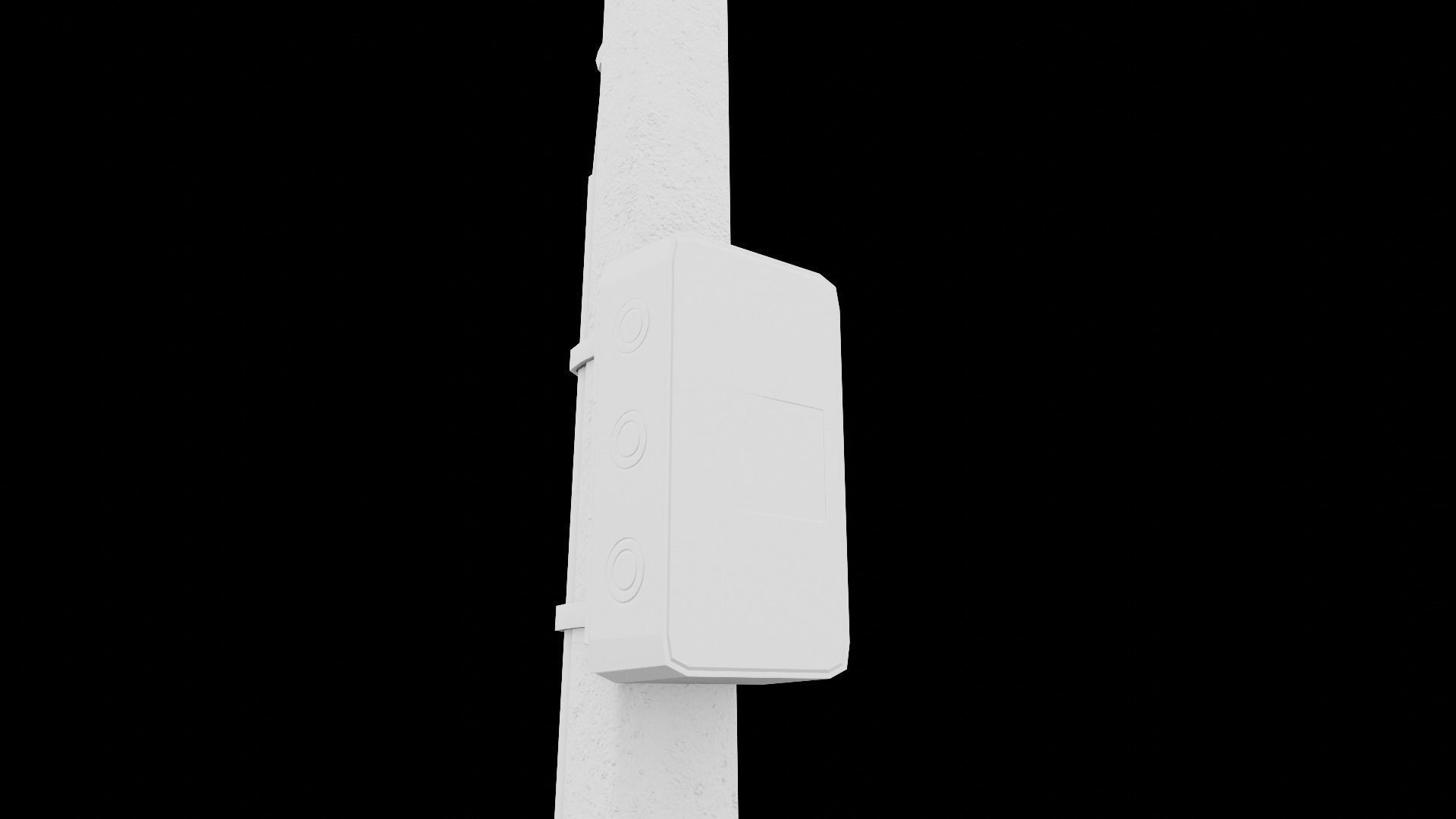 Concrete street lamp Low-poly 3D model_25