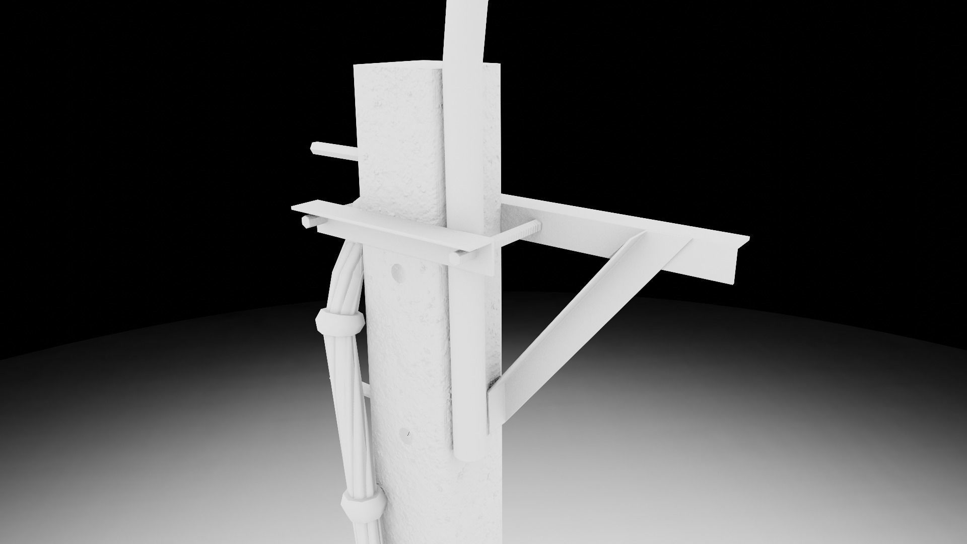 Concrete street lamp Low-poly 3D model_21