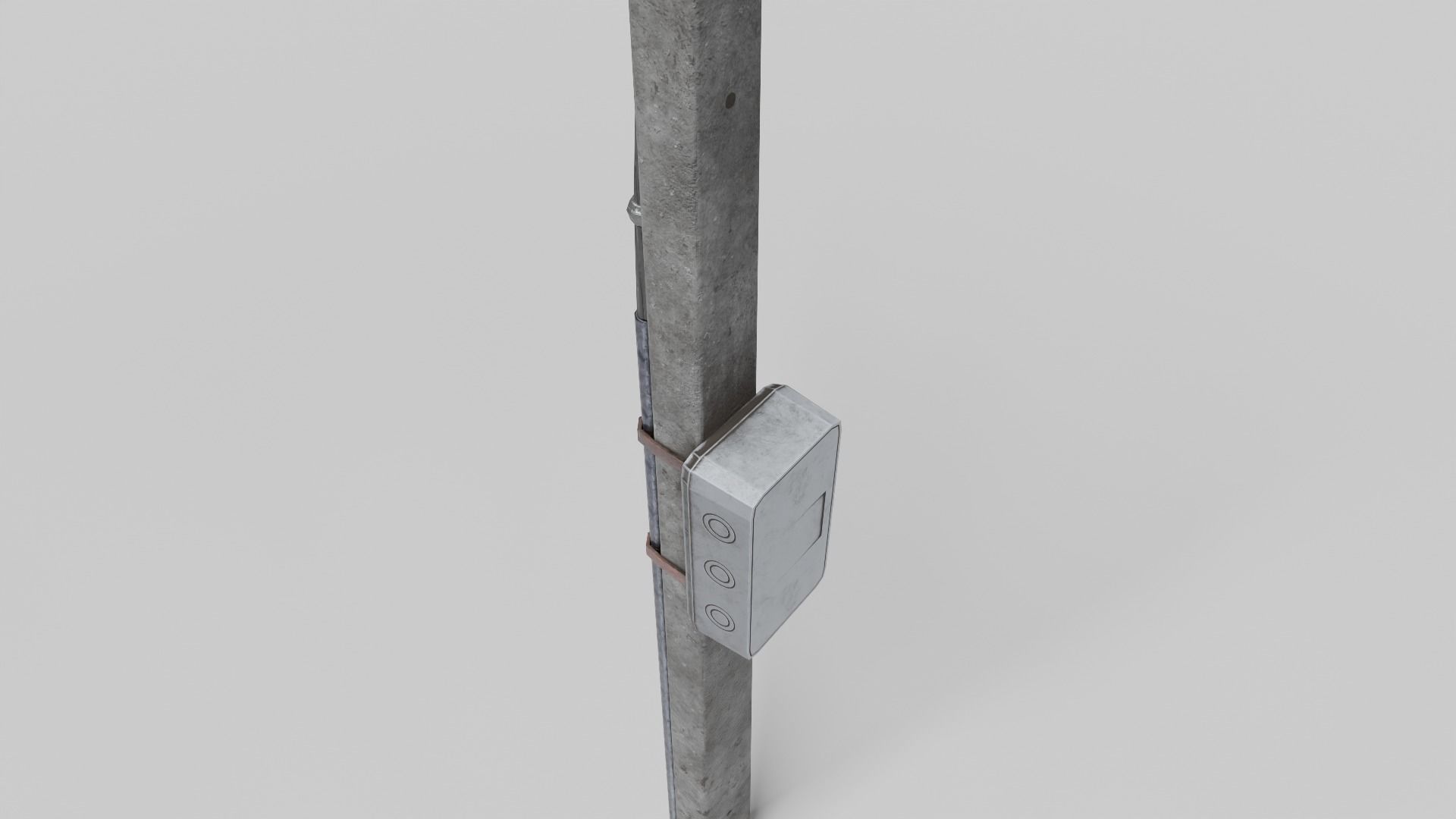 Concrete street lamp Low-poly 3D model_13