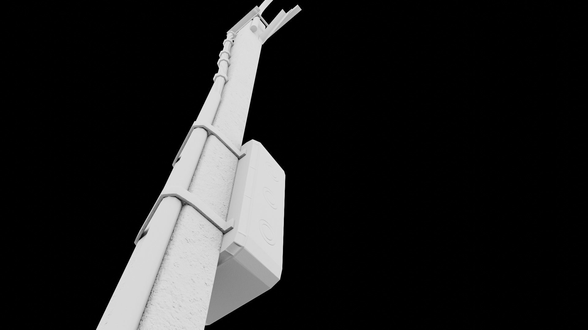 Concrete street lamp Low-poly 3D model_24