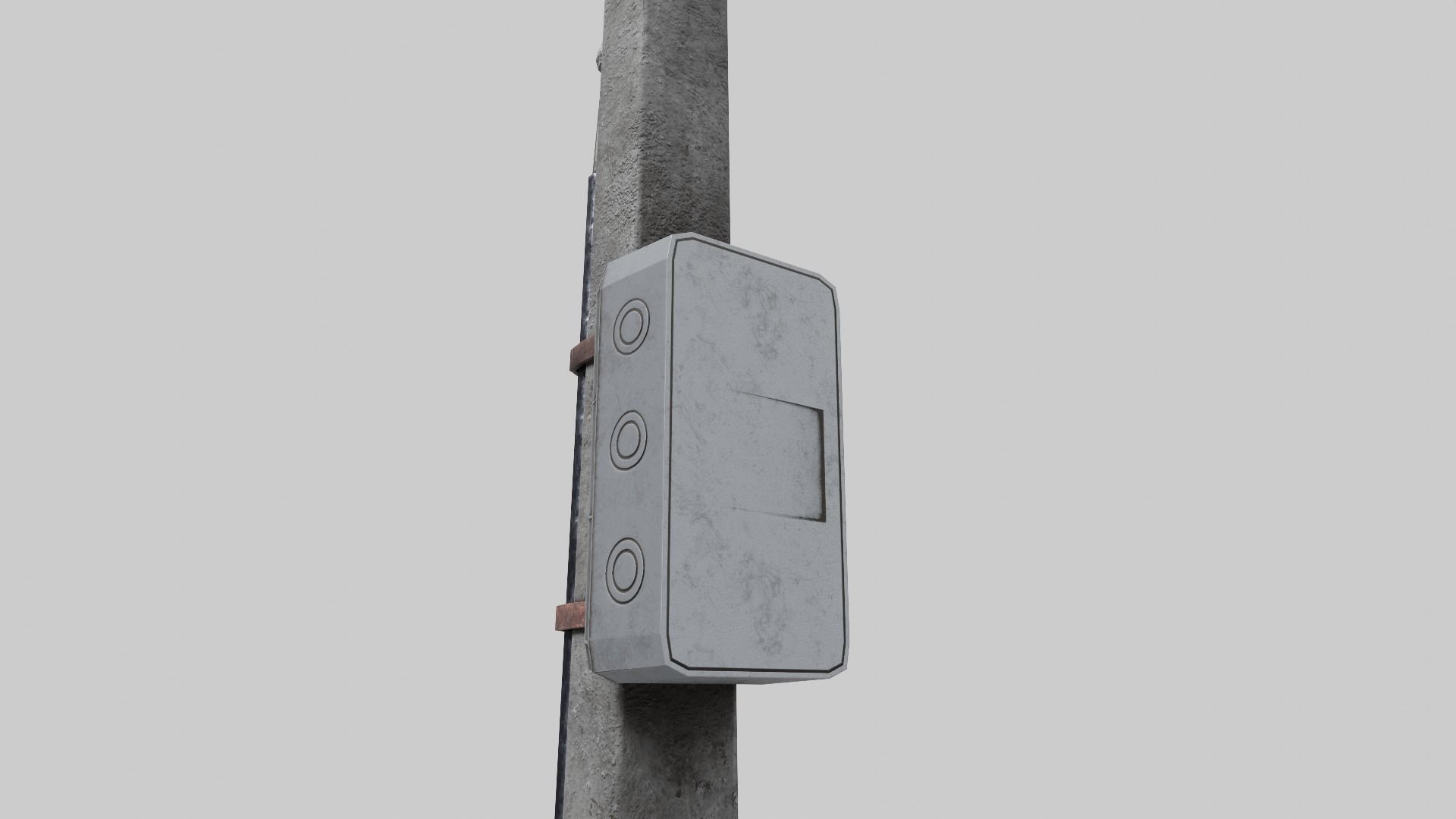 Concrete street lamp Low-poly 3D model_11
