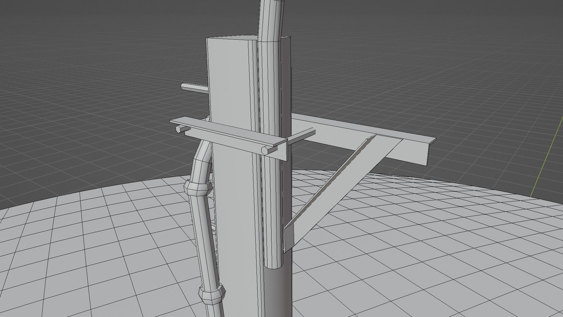 Concrete street lamp Low-poly 3D model_49