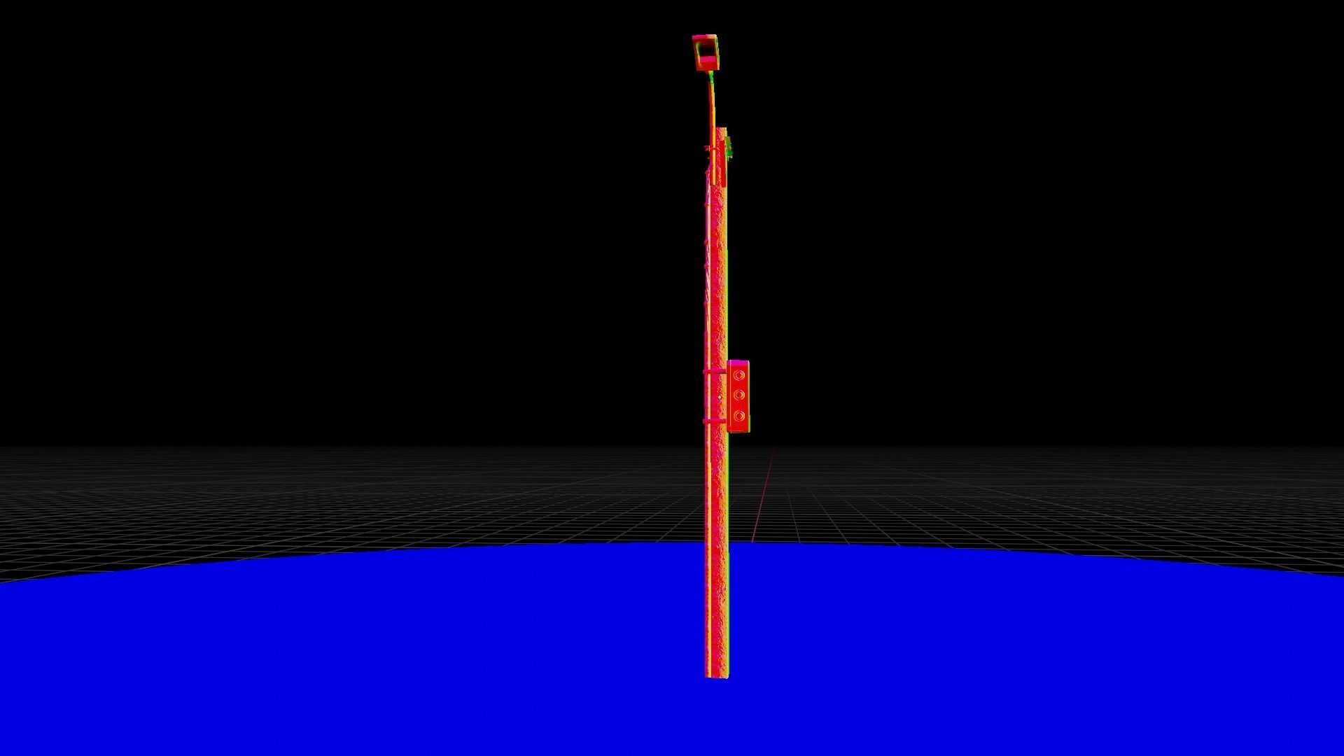 Concrete street lamp Low-poly 3D model_31