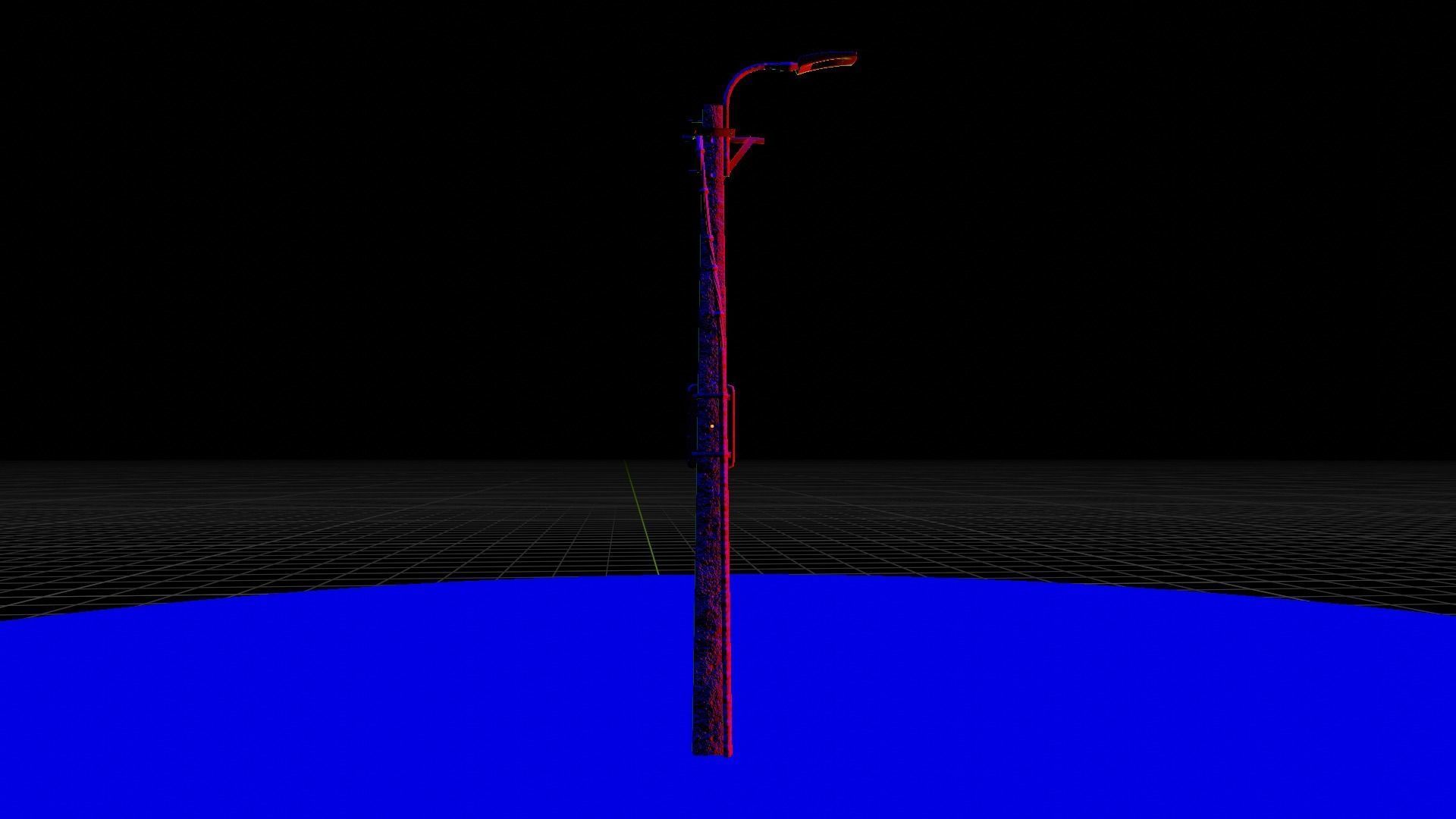 Concrete street lamp Low-poly 3D model_30