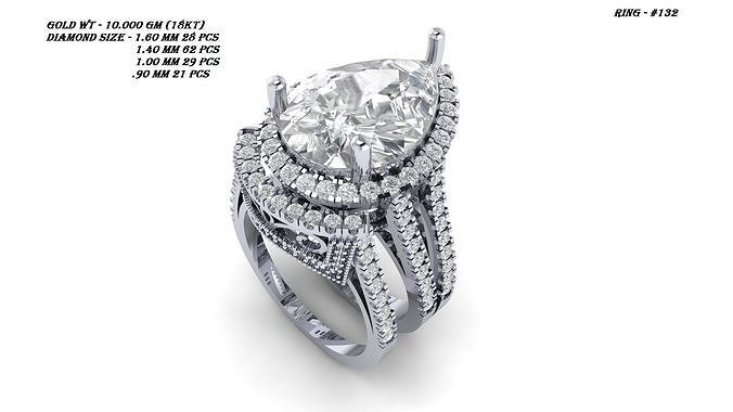 pear  queen ring 3D print model