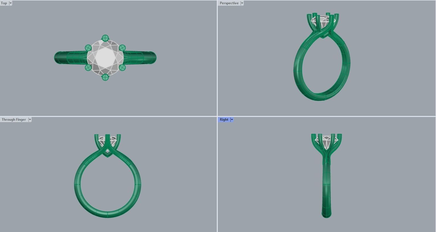 Six Claw Solitaire Ring 3D print model_4