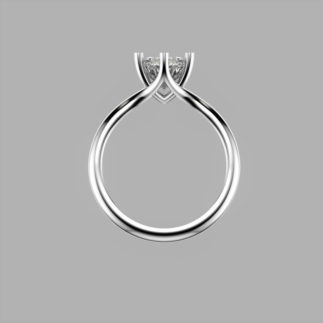 Six Claw Solitaire Ring 3D print model_2