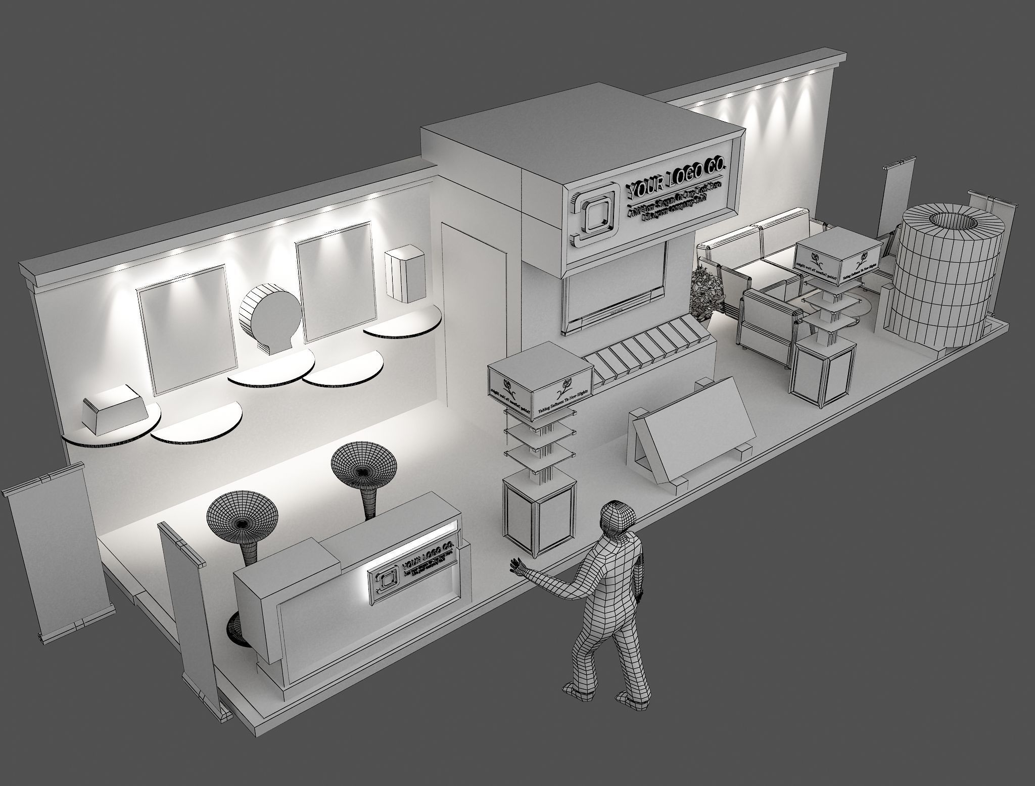 Booth Exhibition Stand a473 3D model_15