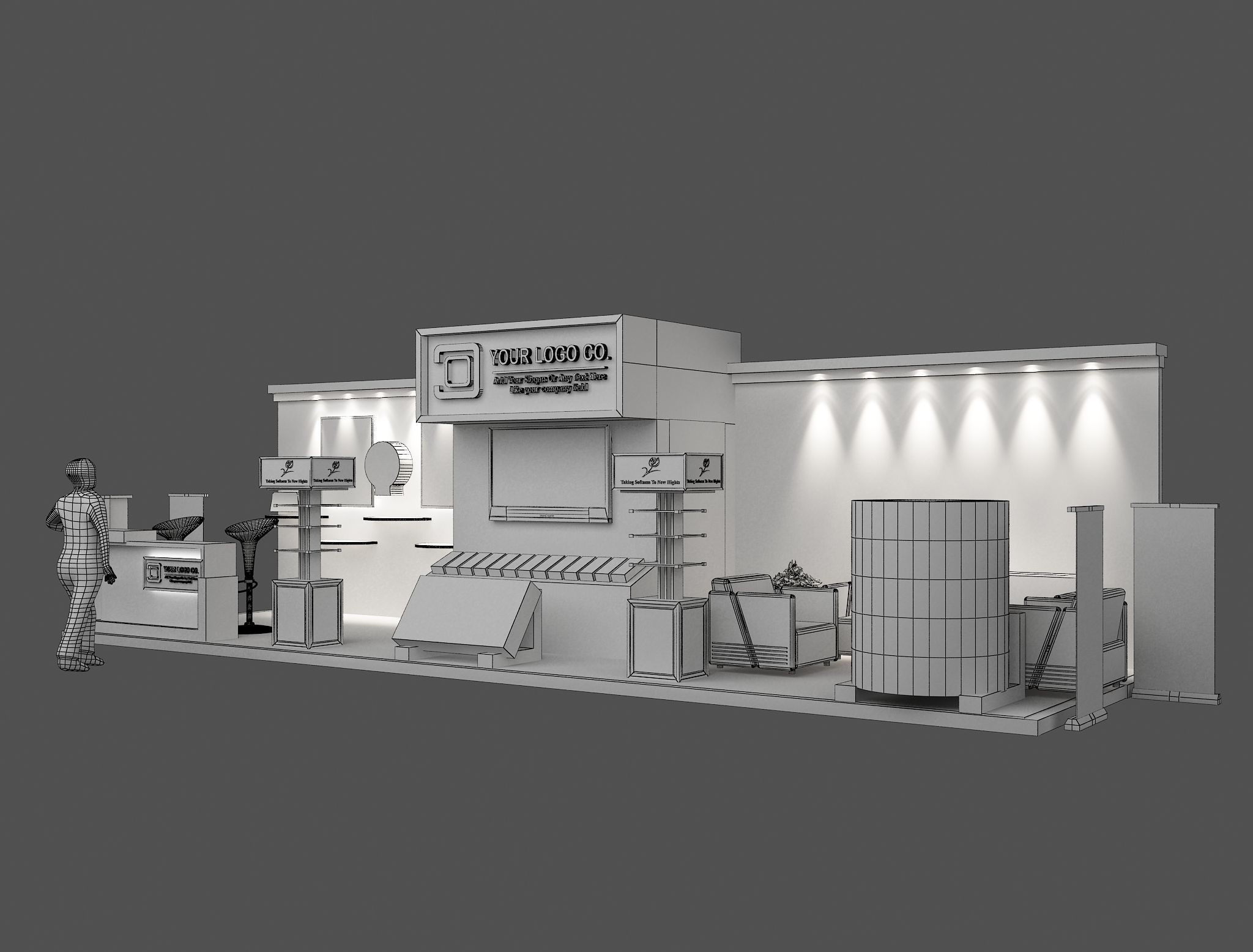 Booth Exhibition Stand a473 3D model_1