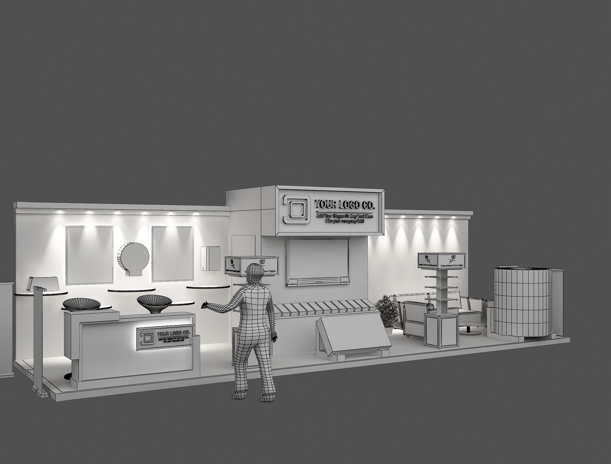 Booth Exhibition Stand a473 3D model_11