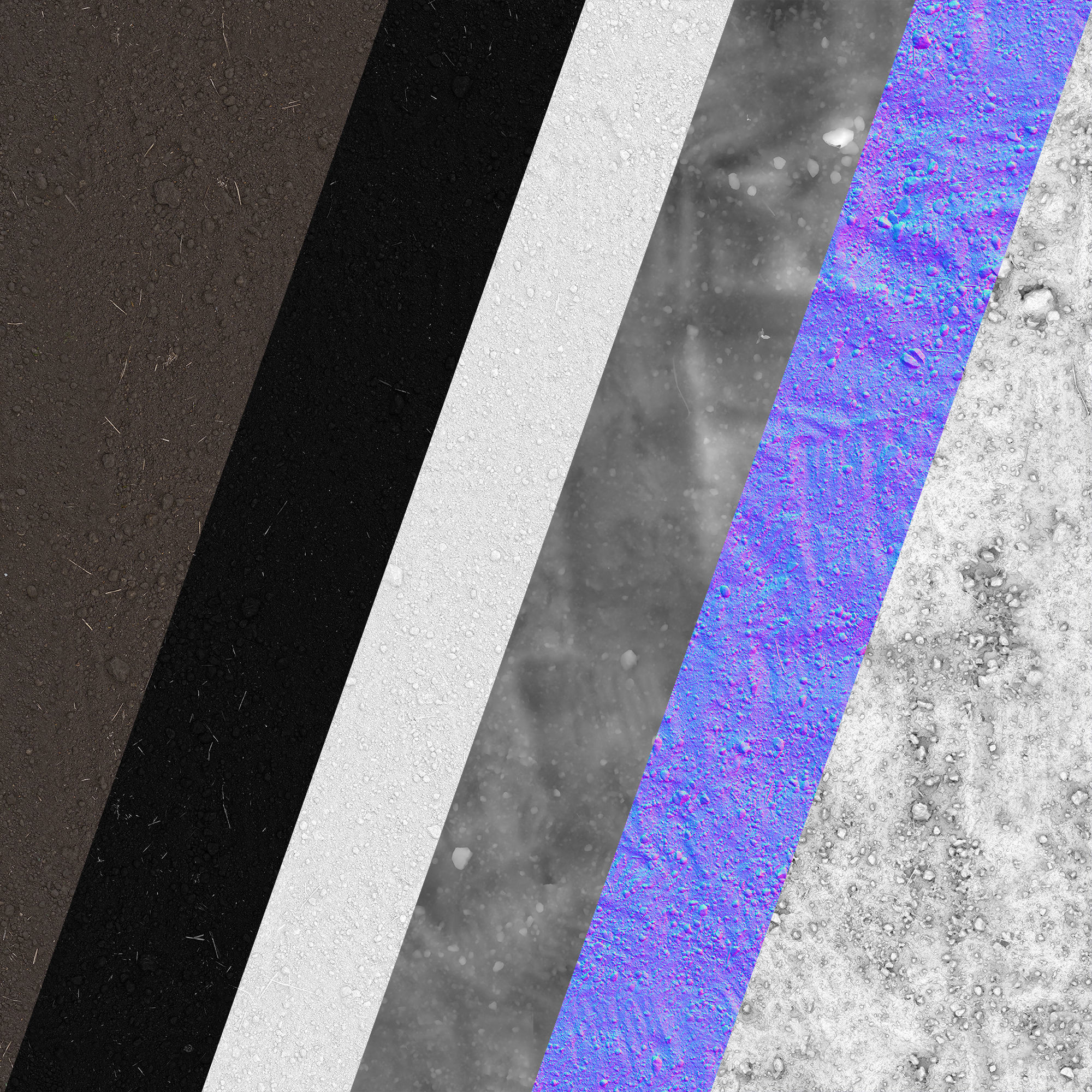 Ground square piece of dirt 3D model_10