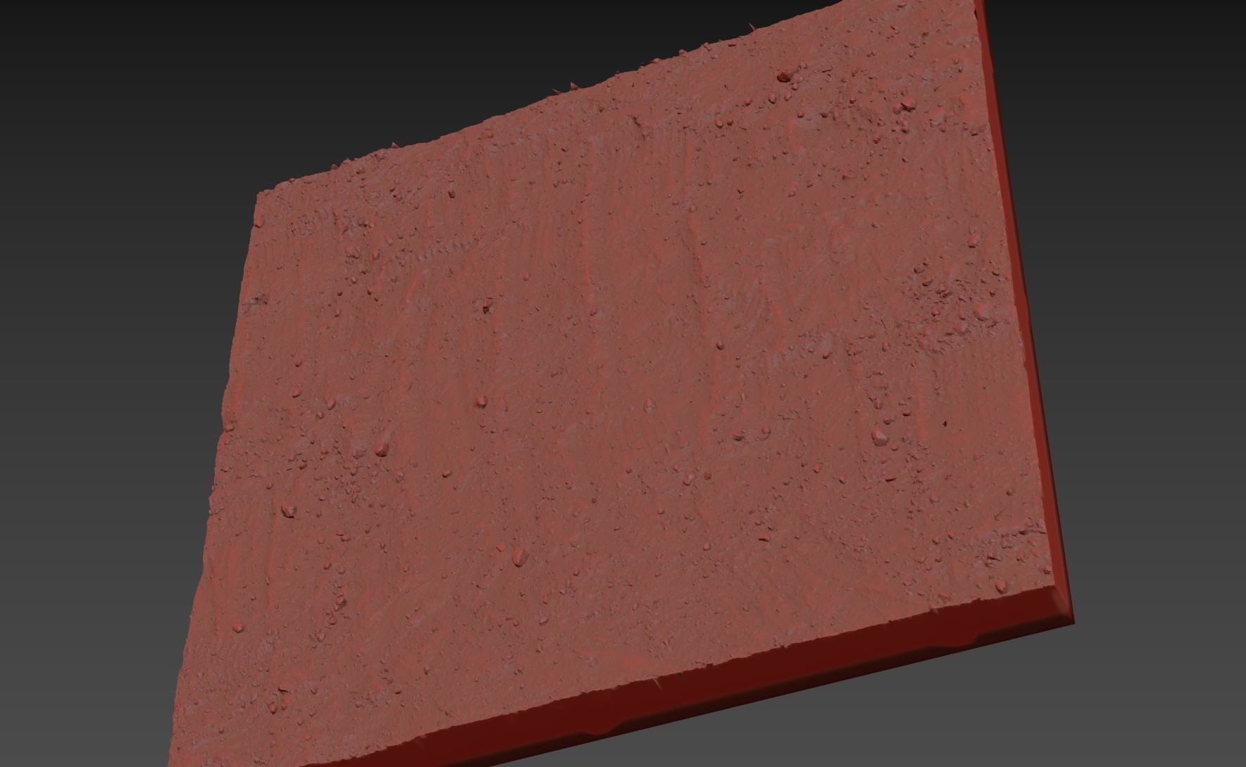 Ground square piece of dirt 3D model_8