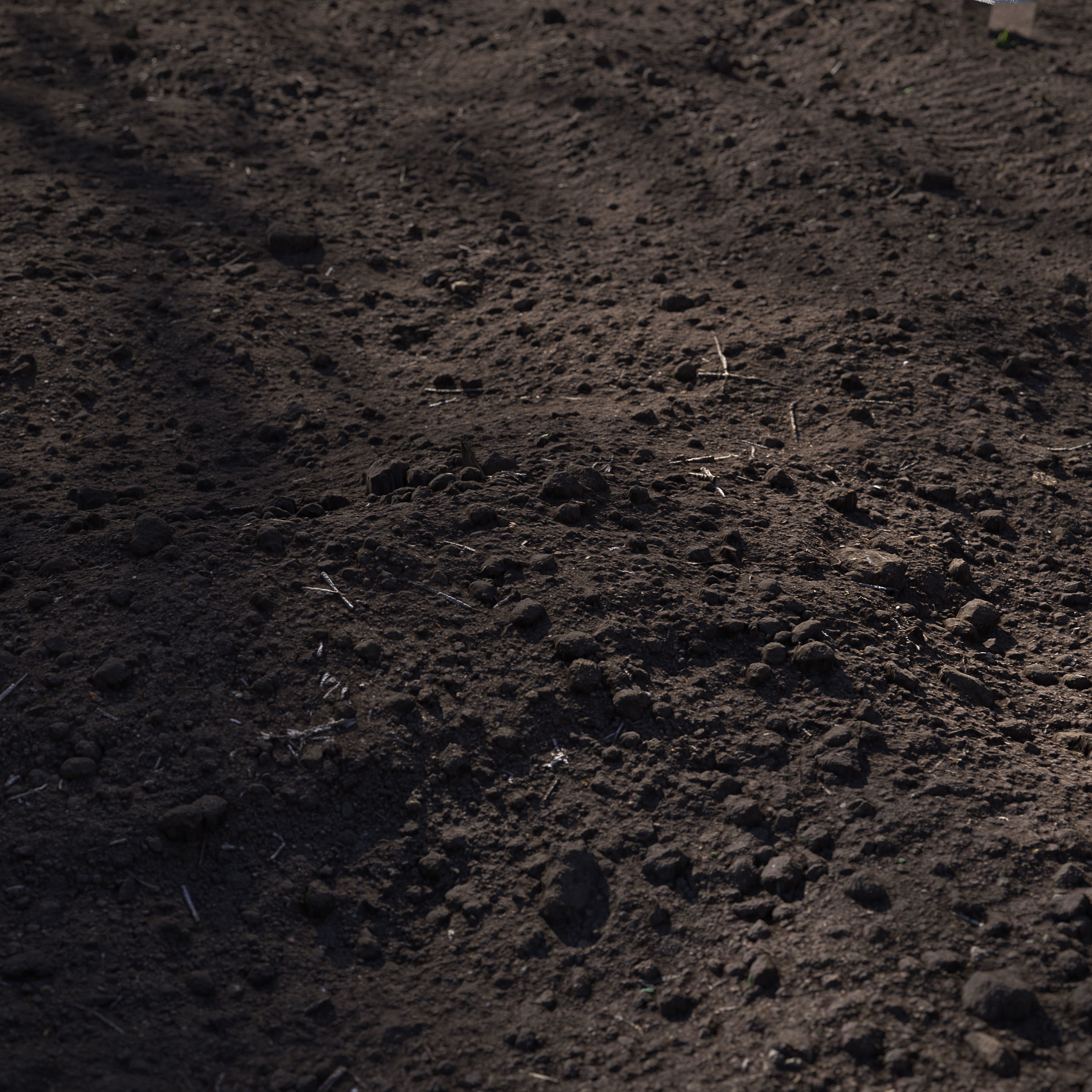 Ground square piece of dirt 3D model_3