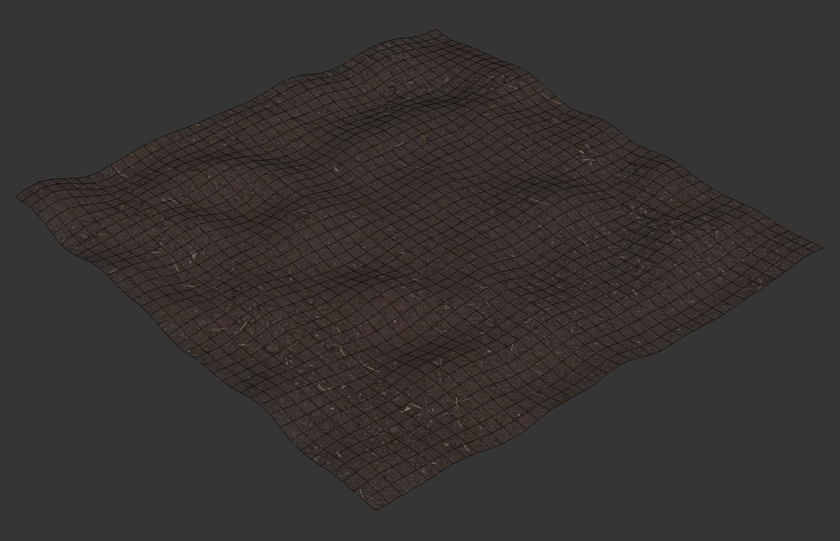 Ground square piece of dirt 3D model_6