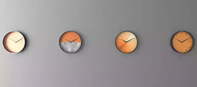 Realistic wall clocks 9-12