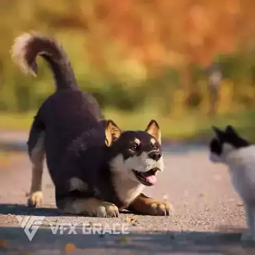 Four-Eyed Dog Animated VFX Grace 3D model