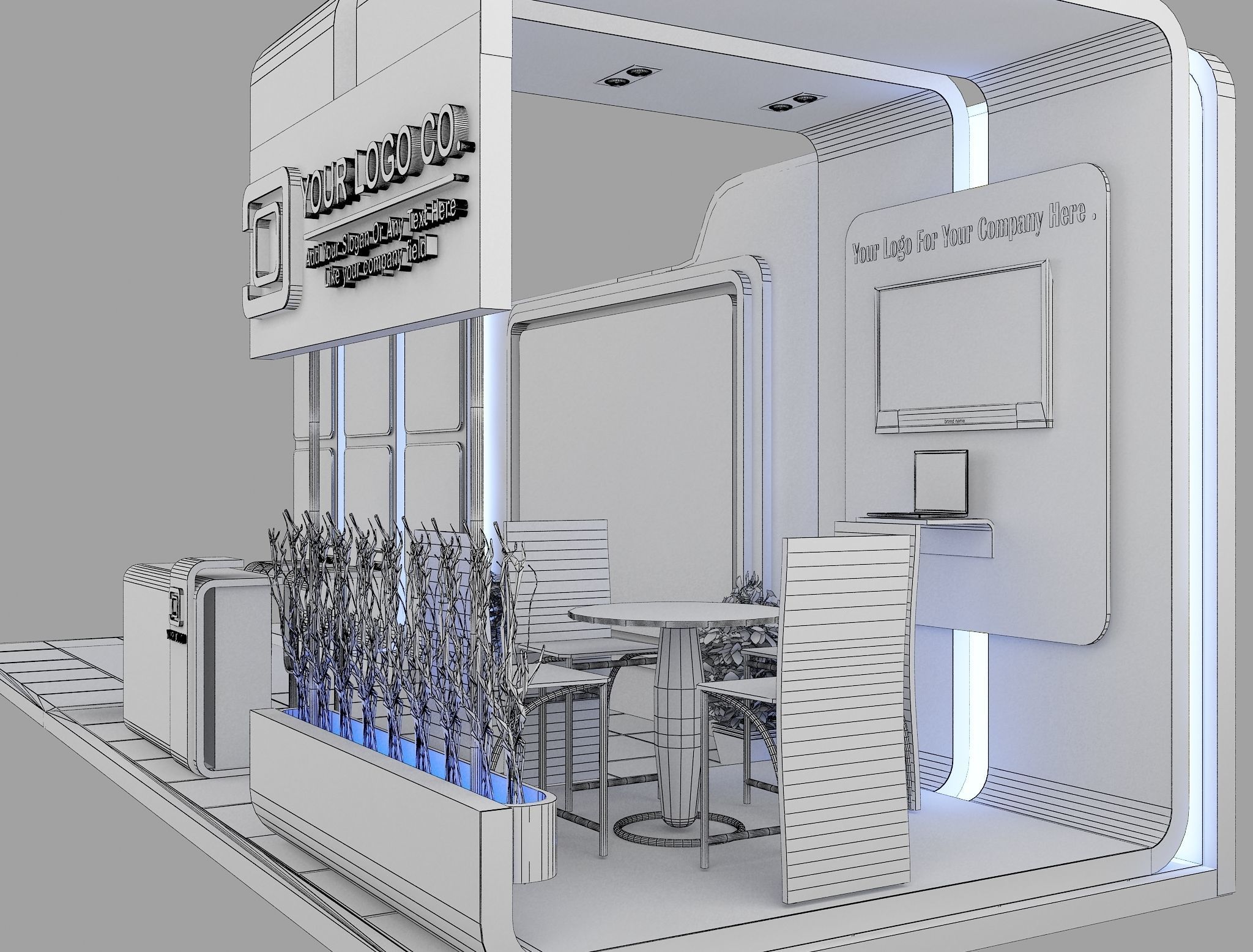  Booth Exhibition Stand a475b 3D model_17