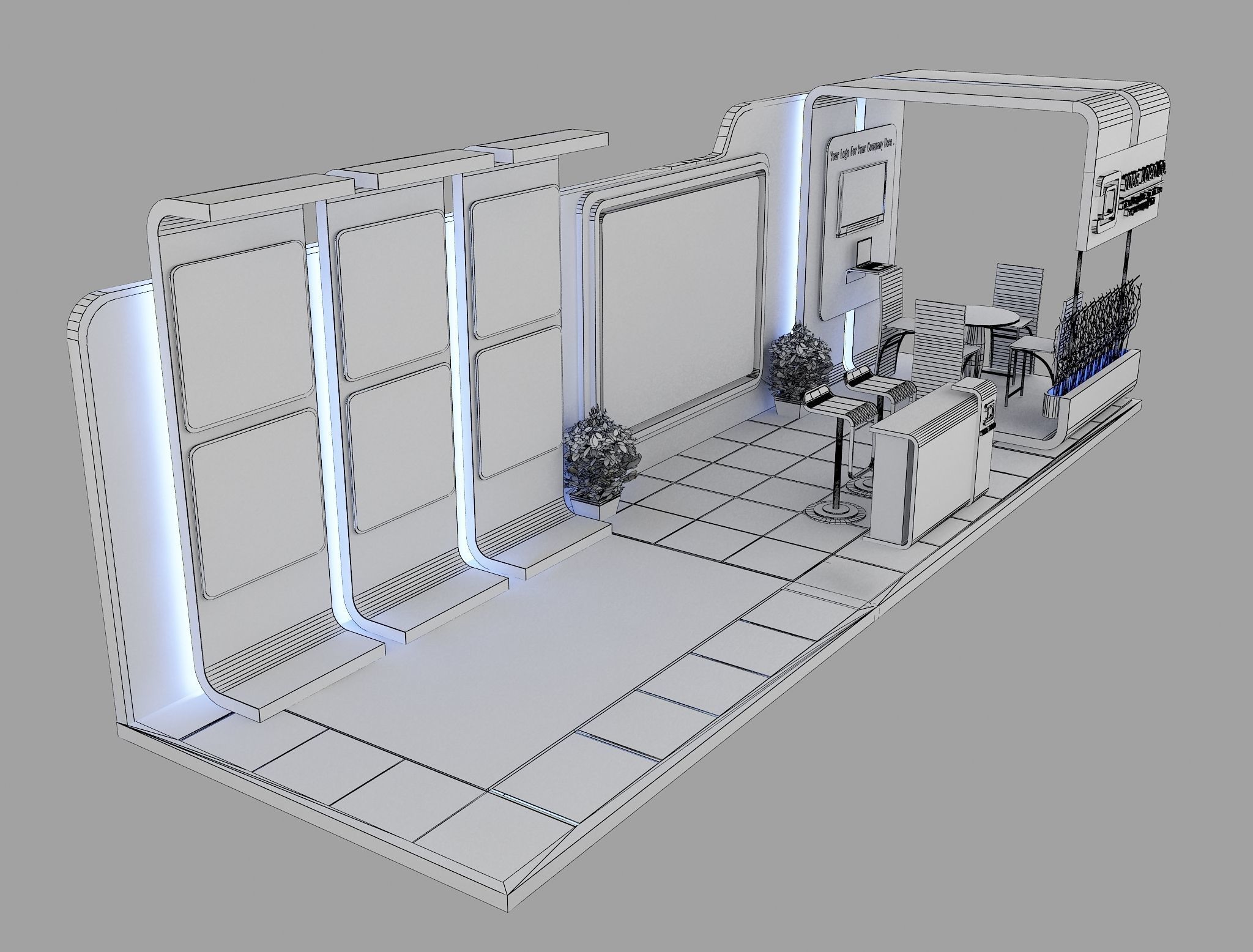  Booth Exhibition Stand a475b 3D model_15