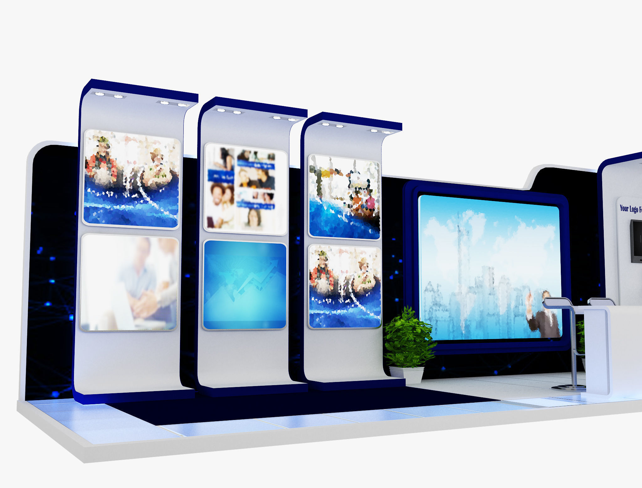  Booth Exhibition Stand a475b 3D model_12