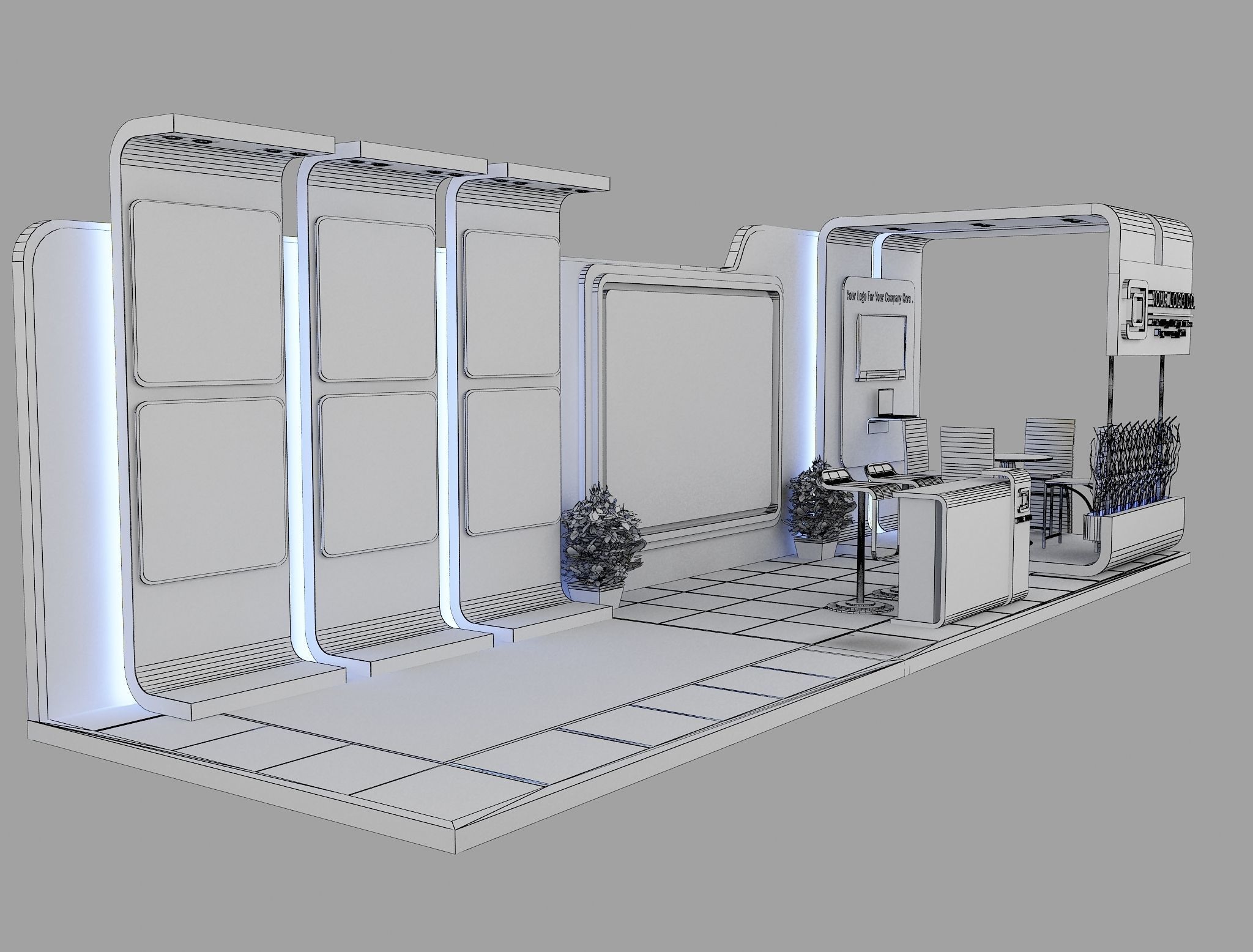  Booth Exhibition Stand a475b 3D model_1